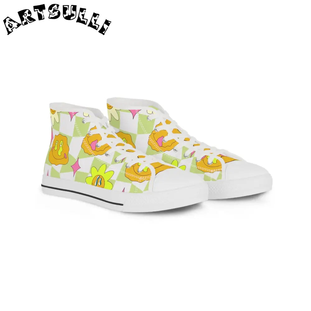 JAKKOUTTHEBXX Sunflower x Checkerboard Trippy Men’s High Top