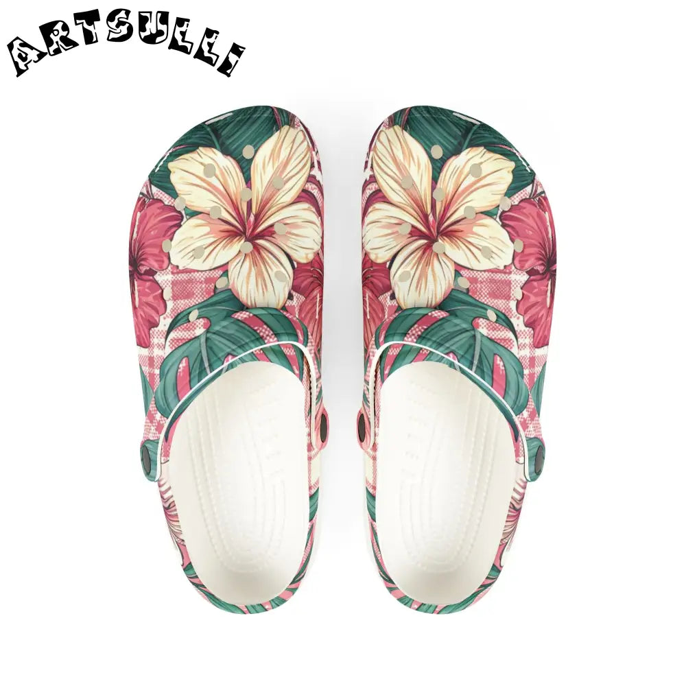 JAKKOUTTHEBXX Plaid x Floral Burgundy and Green EVA Foam Rubber