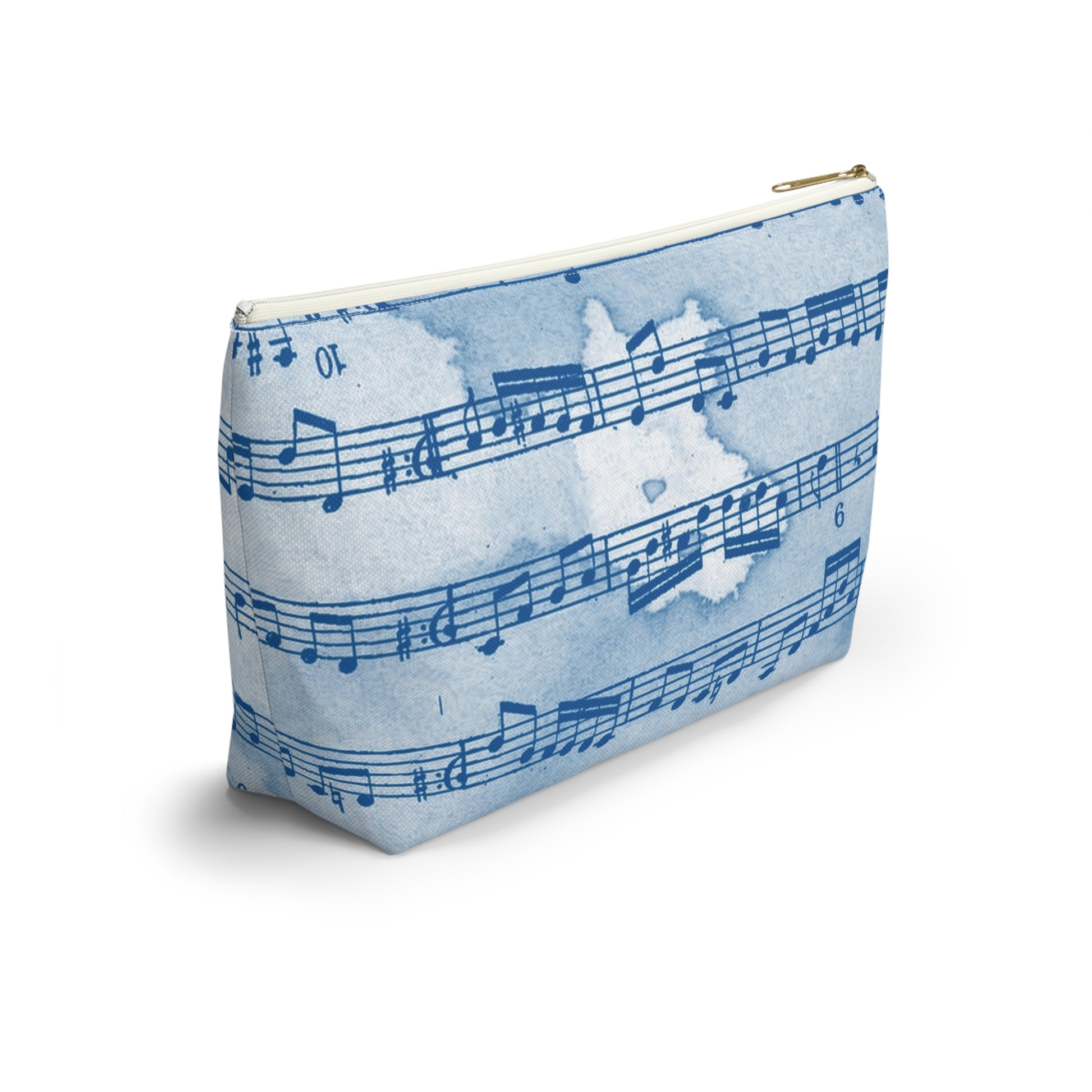 Drip Spill Type Beat Sheet Music Blue Accessory Pouch w T-bottom, Artsulli - Art is Long, Life is Short, Bags, , , , , , , 