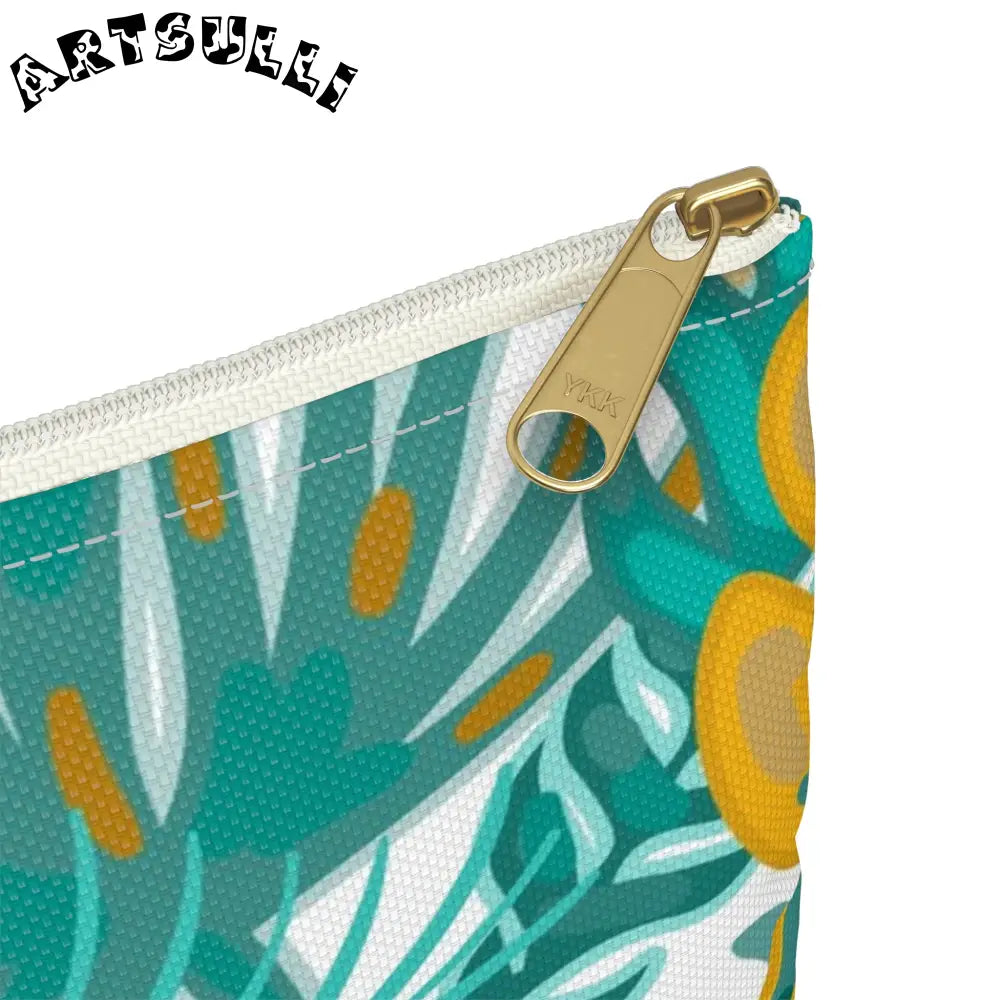 JAKKOUTTHEBXX Tropical Jungle Tigers Brown and Green Accessory Pouch