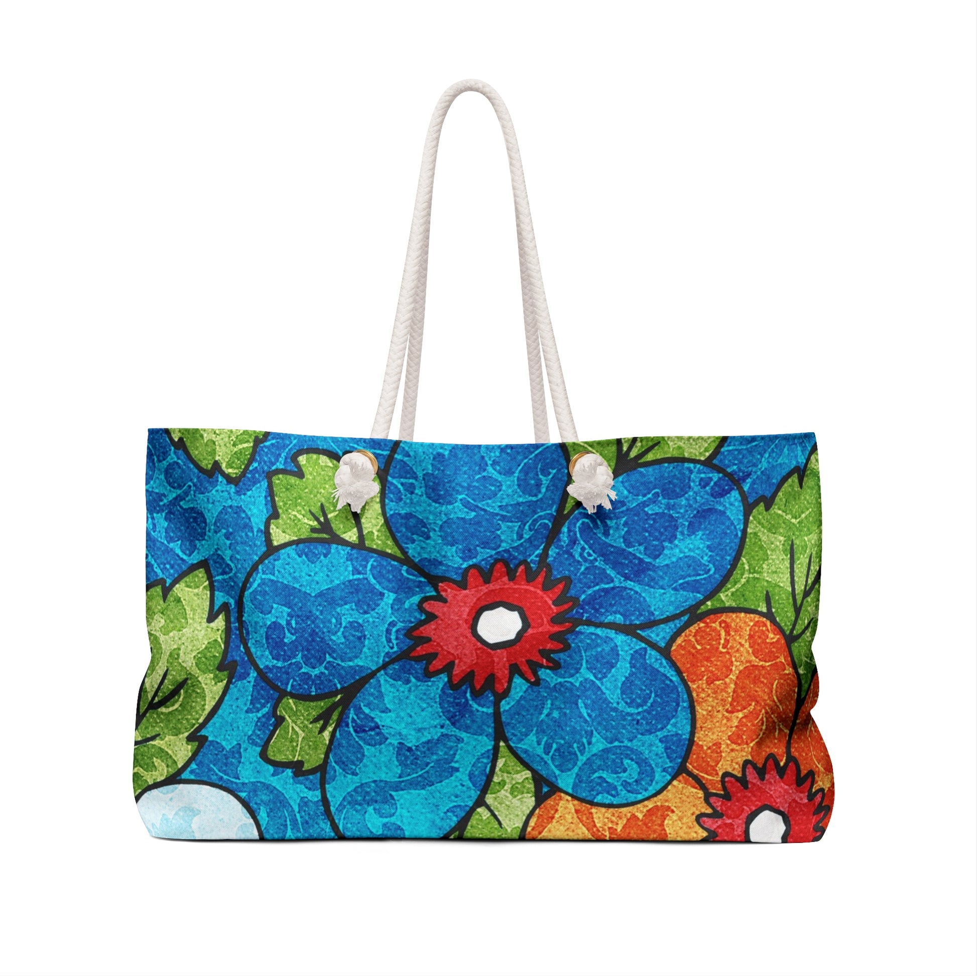 Blue Orange Groovy Weekender Bag, Artsulli - Art is Long, Life is Short, Bags, , , , , , , 