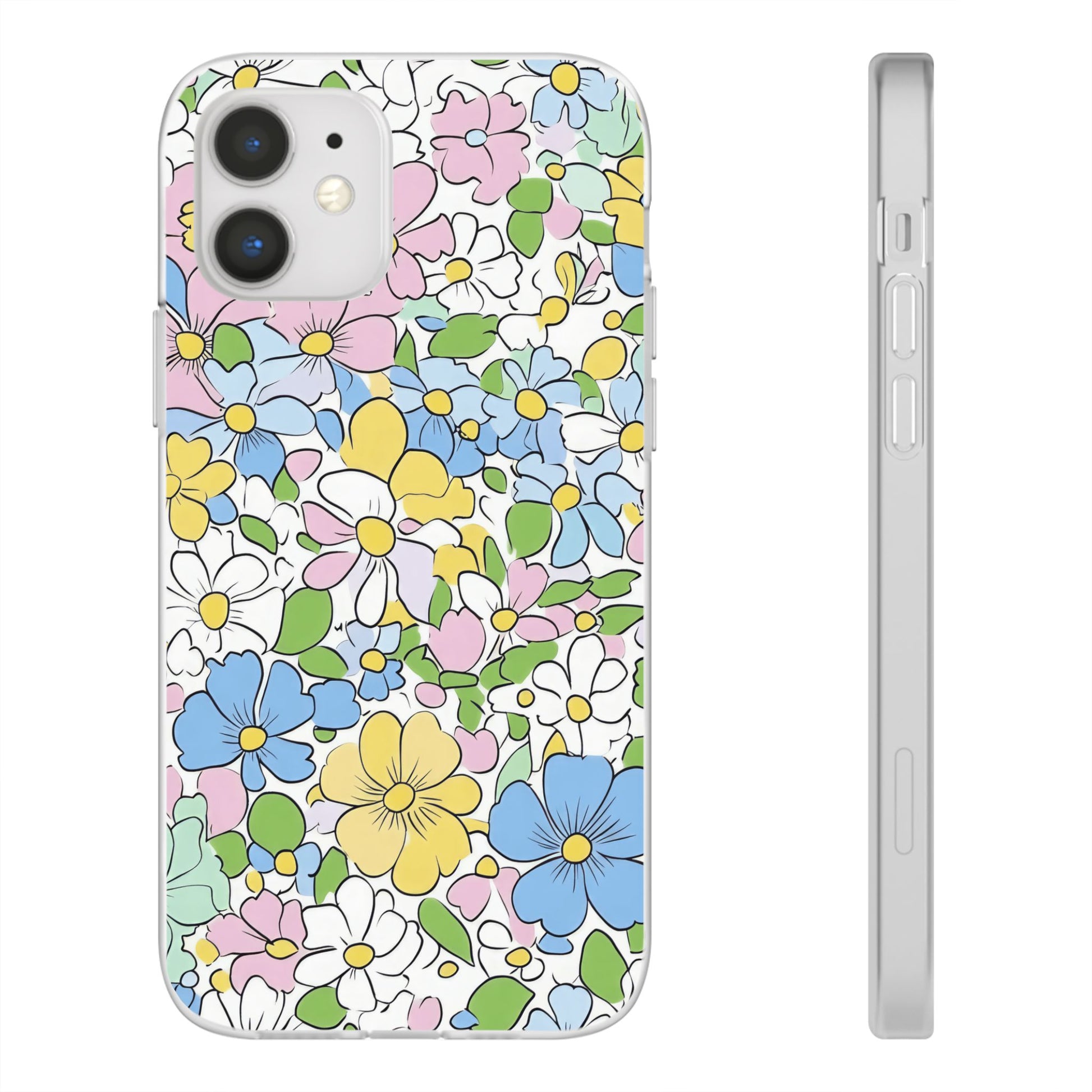 Colorful Floral Clear Flexi Case, Artsulli - Art is Long, Life is Short, Phone Case, Size, iPhone 12 with gift packaging, , , , , 21482466839787137800