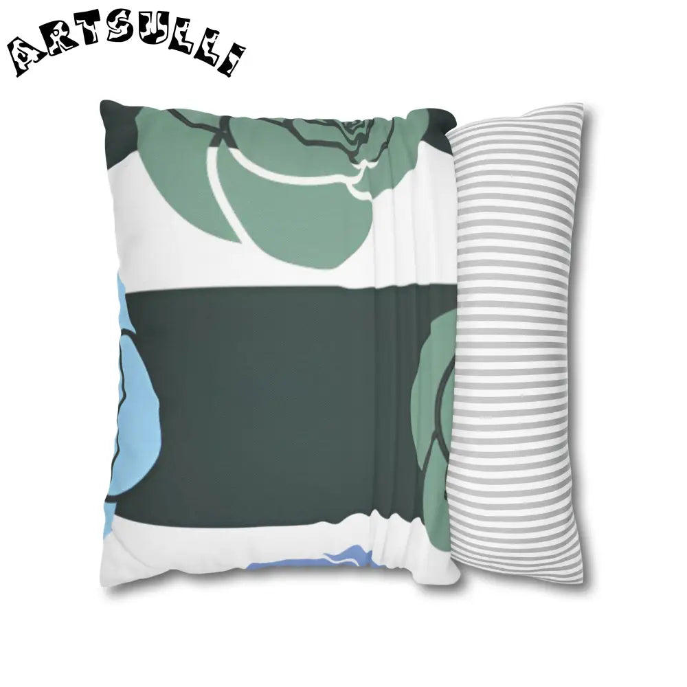 JAKKOUTTHEBXX Striped Rose Garden Spun Polyester Square Pillowcase
