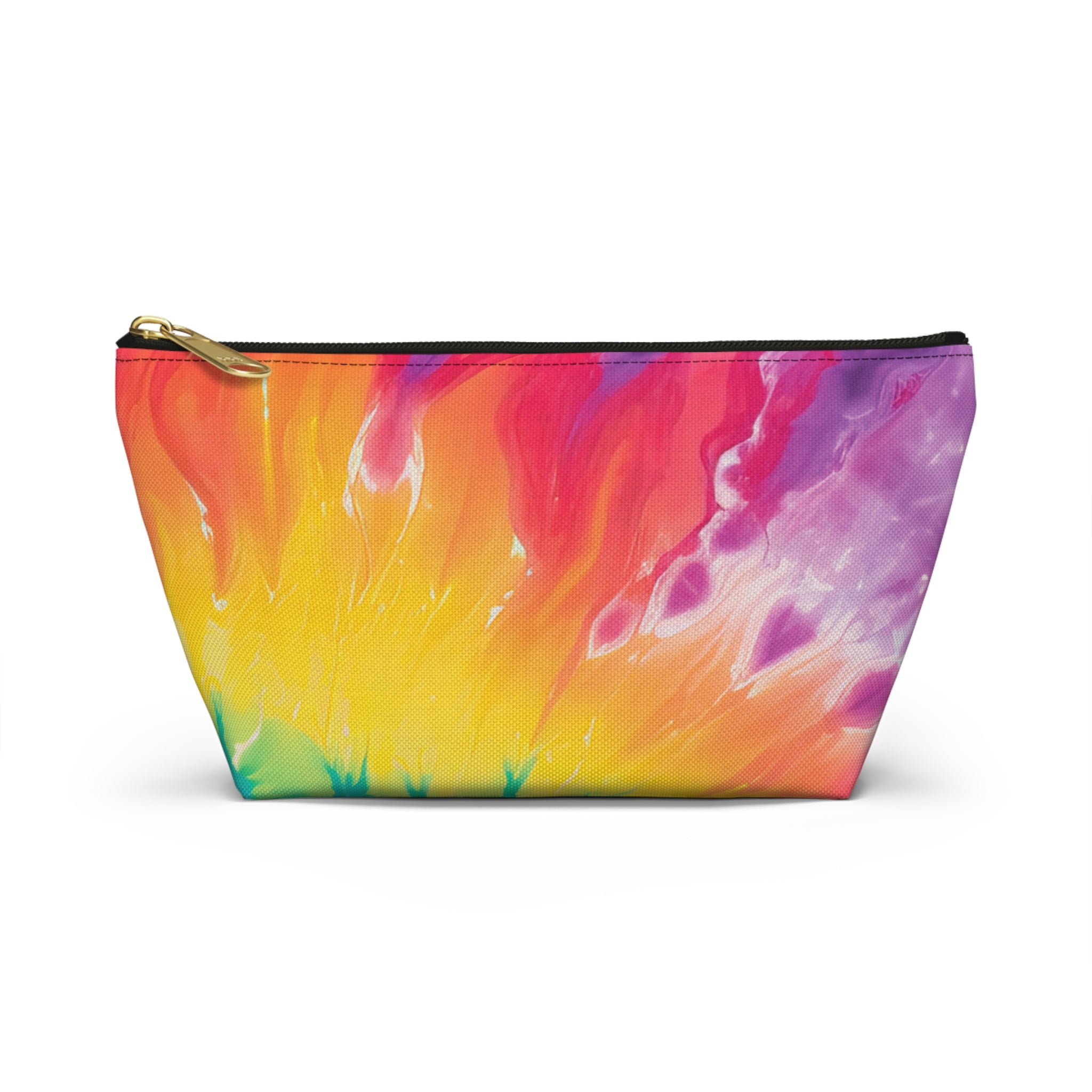 Tie Dye Accessory Pouch w T-bottom, Artsulli - Art is Long, Life is Short, Bags, Size, Small, Color, Black zipper, , , 76680549007304155580