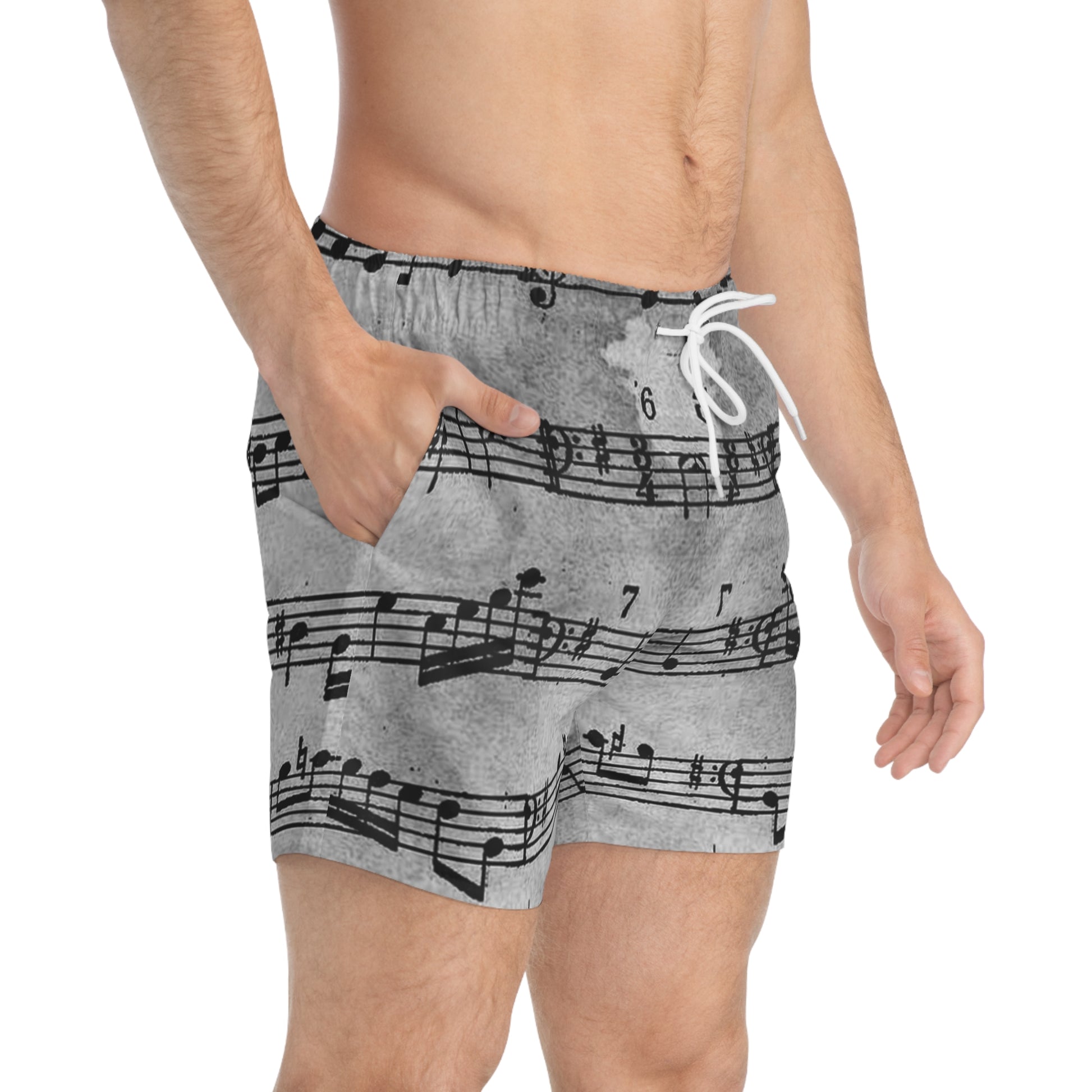 Drip Spill Type Beat Sheet Music Black Swim Trunks (AOP), Artsulli - Art is Long, Life is Short, All Over Prints, , , , , , , 