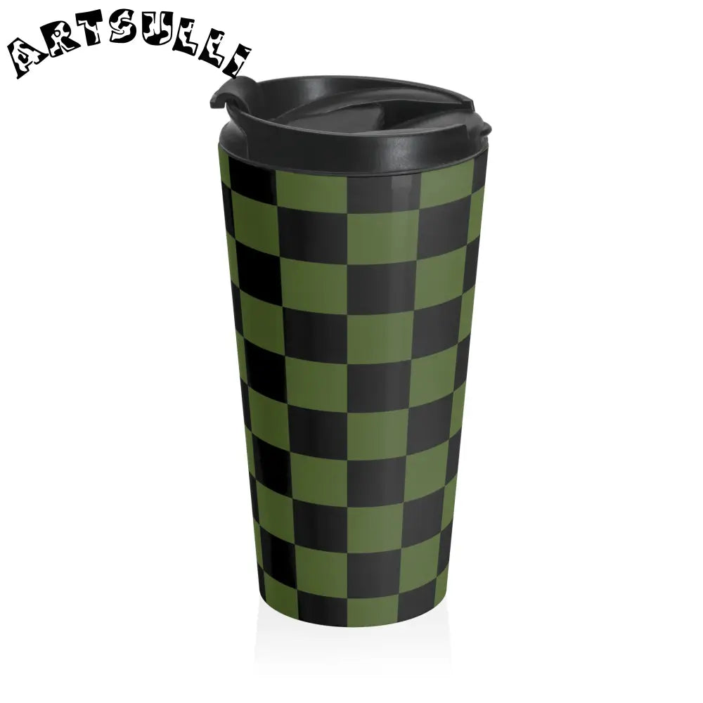 JAKKOUTTHEBXX Checkerboard Olive Green and Black Stainless Steel
