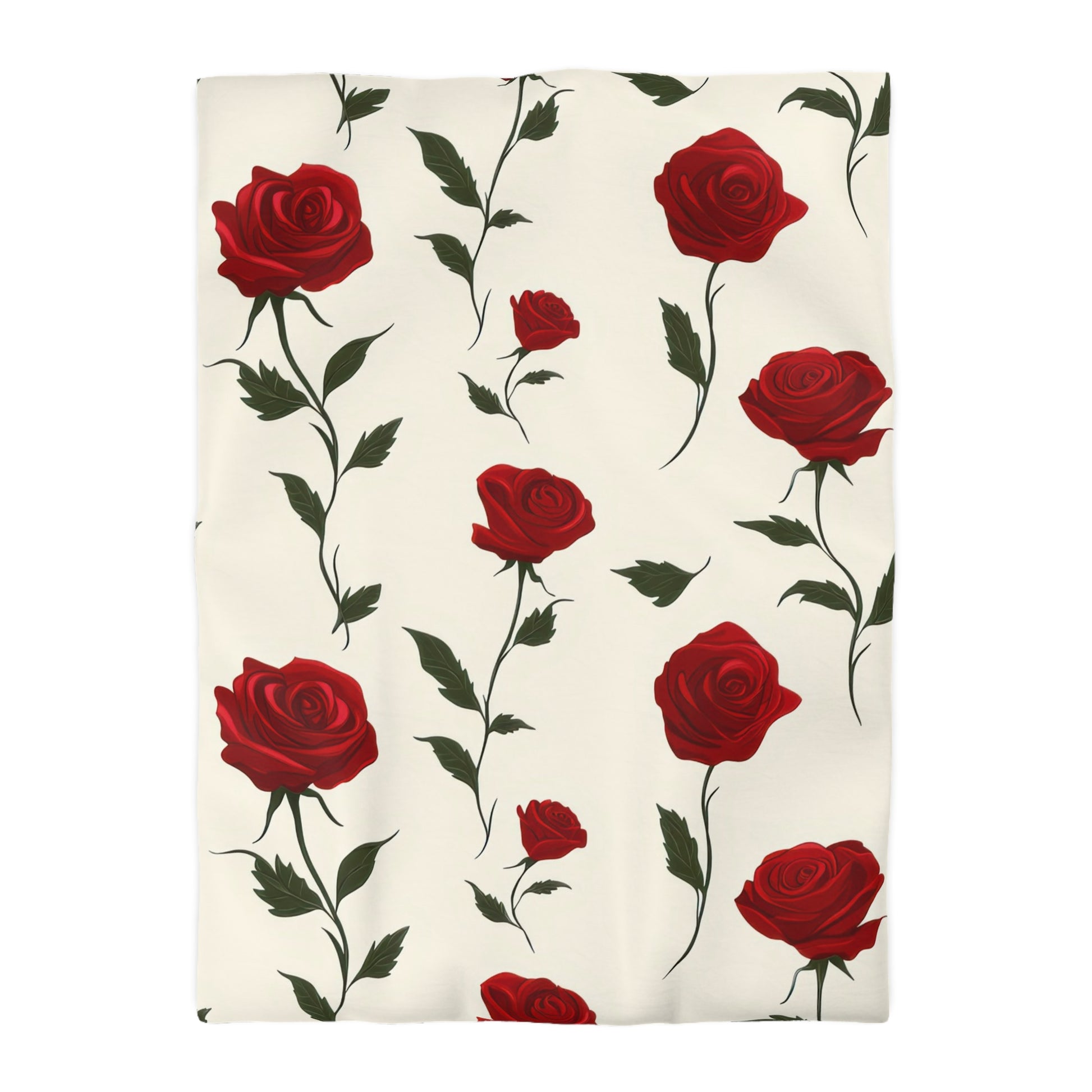 Red Roses Microfiber Duvet Cover, Artsulli - Art is Long, Life is Short, Home Decor, Size, Twin XL, Color, White, , , 10479208766493