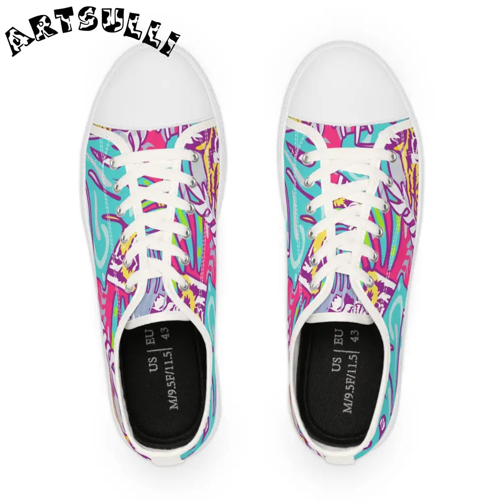 JAKKOUTTHEBXX Tropical Jungle Tigers Torquise and Purple Men’s Low