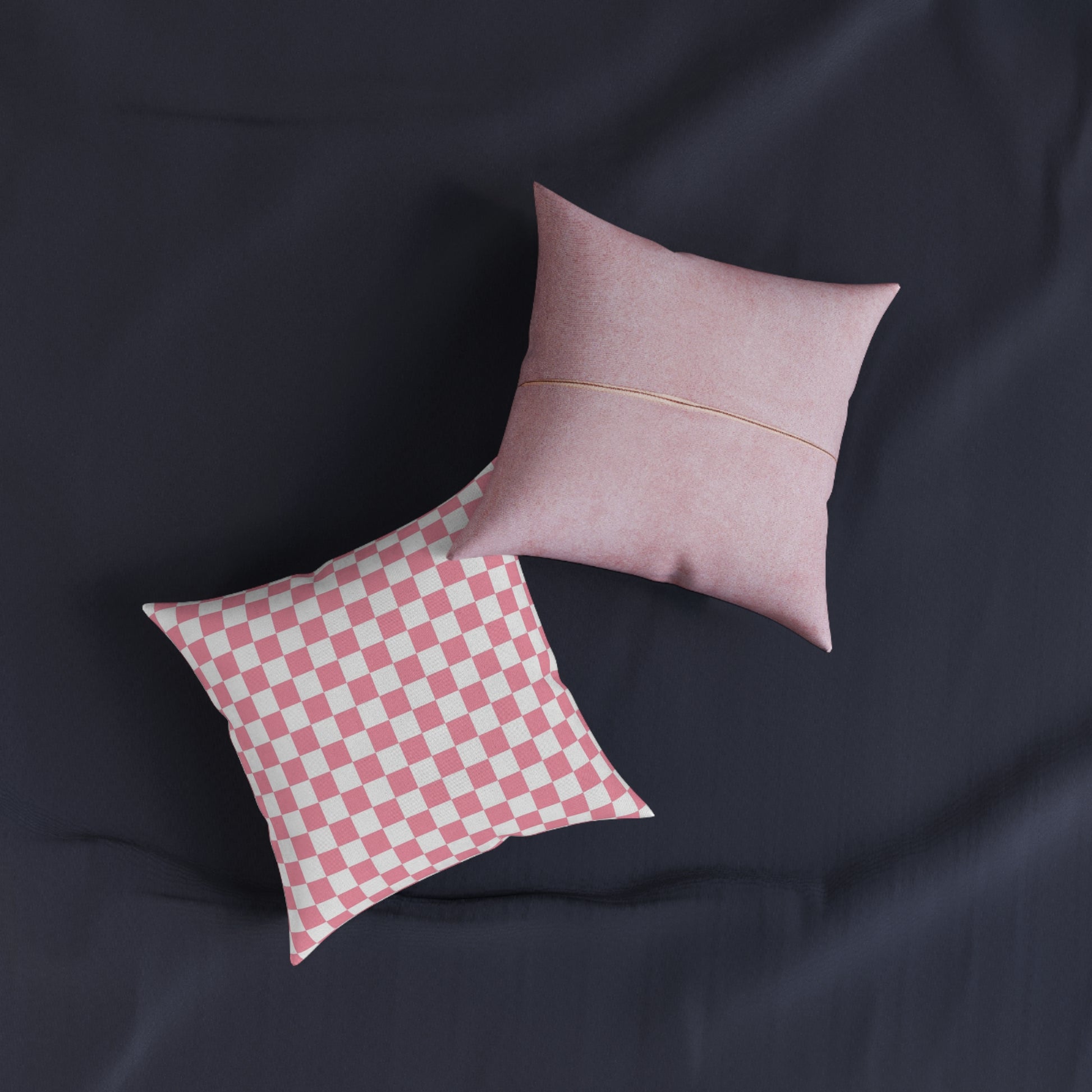 Brigandine Checkered Scene Square Pillow - Pink Back, Artsulli - Art is Long, Life is Short, Home Decor, , , , , , , 