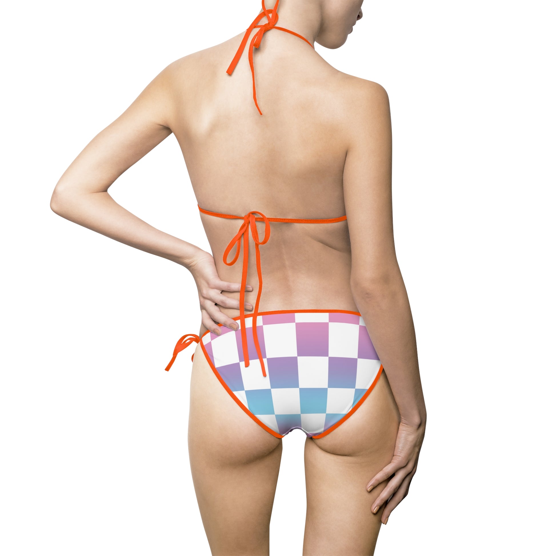 Vaporwave Check Women's Bikini Swimsuit (AOP), Artsulli - Art is Long, Life is Short, All Over Prints, , , , , , , 