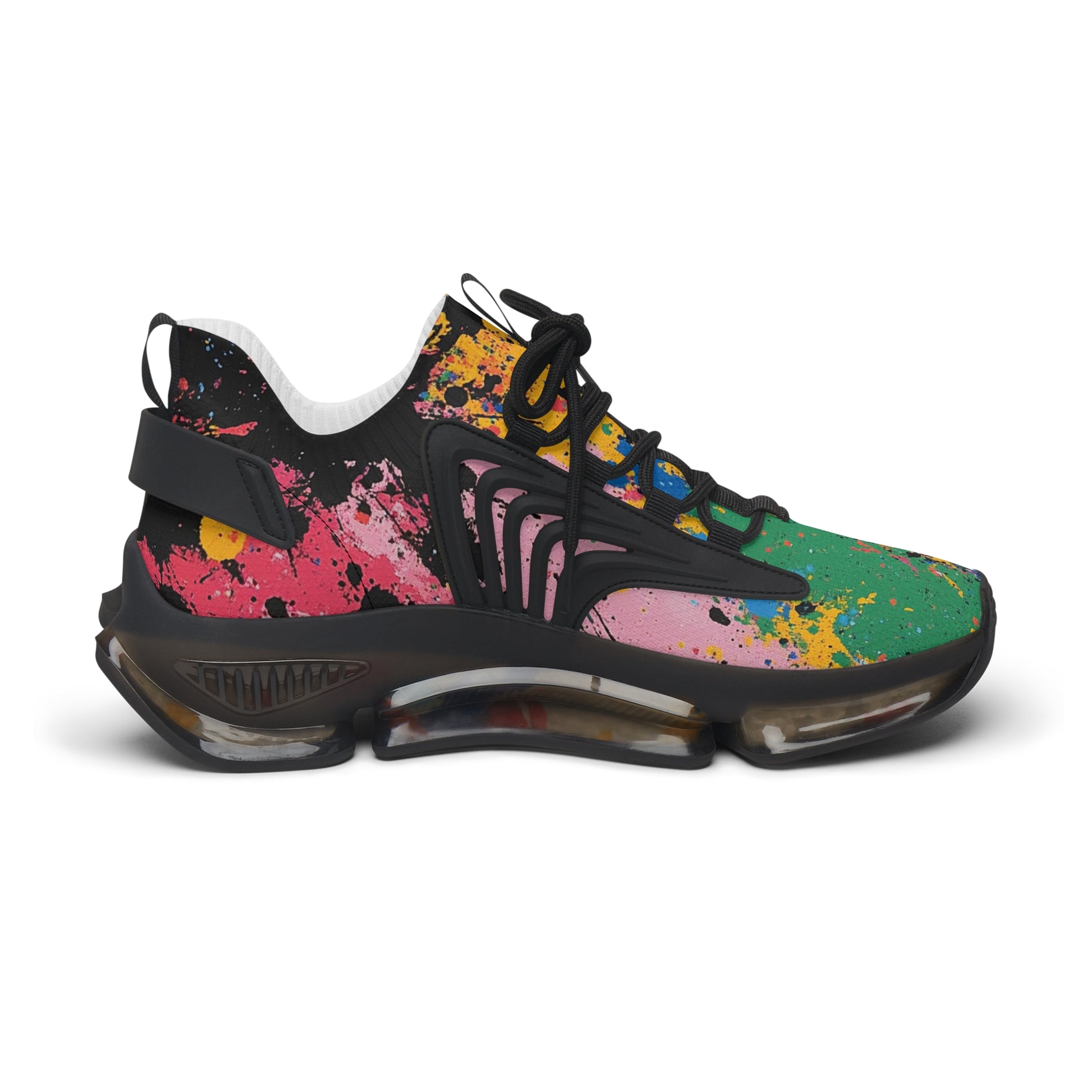 The Colors Of Paint Splatter II Multi-Color Women's Mesh Sneakers, Artsulli - Art is Long, Life is Short, Shoes, , , , , , , 