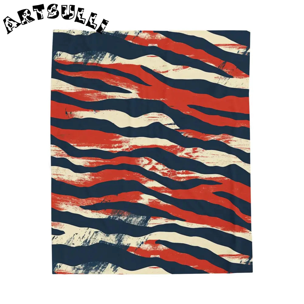 JAKKOUTTHEBXX Capricious Tiger Wave Velveteen Plush Blanket