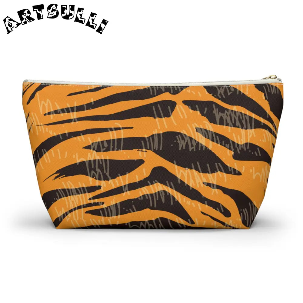 JAKKOUTTHEBXX Tiger Scratches Orange & Black Accessory Pouch w