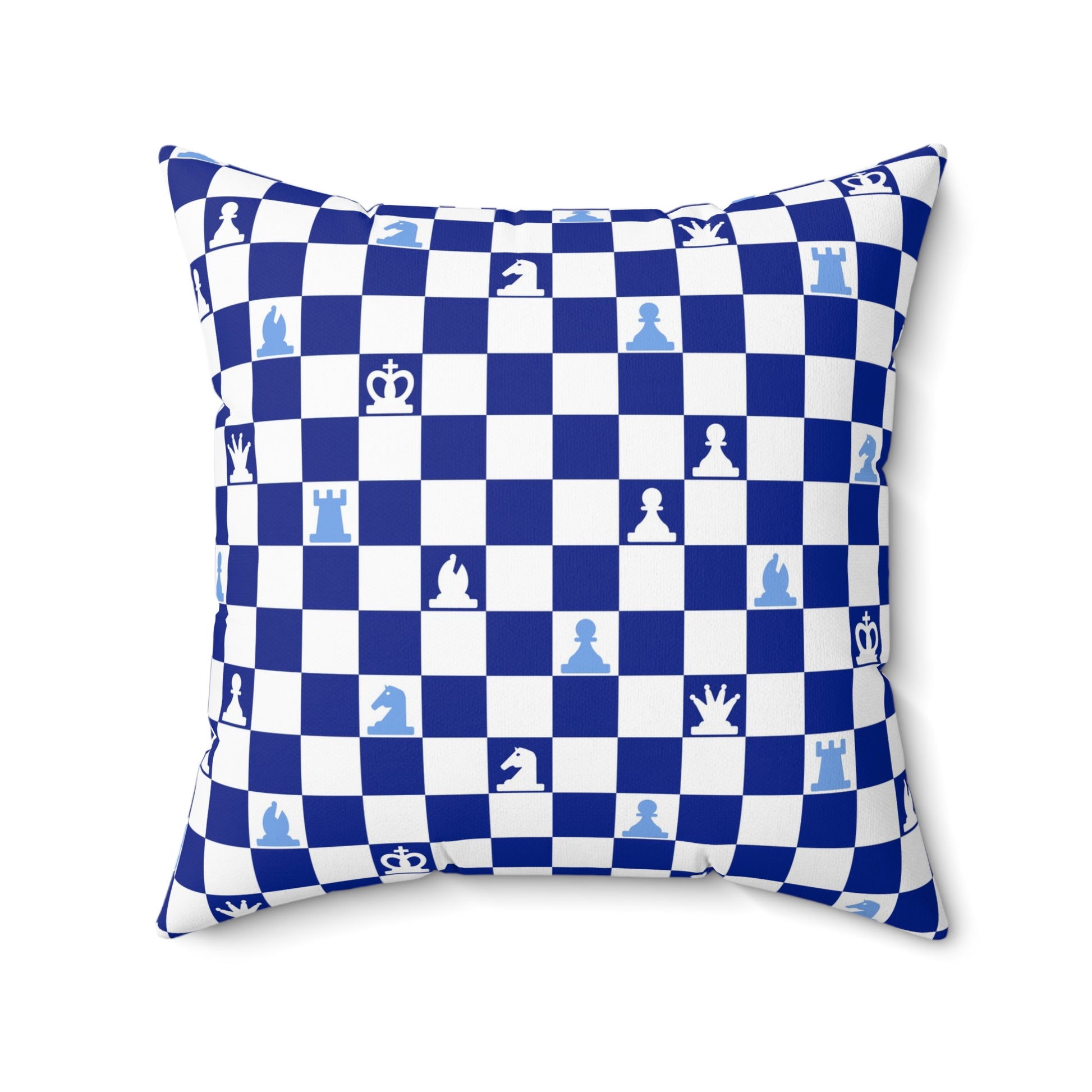 Chessboard Navy Blue Spun Polyester Square Pillow, Artsulli - Art is Long, Life is Short, Home Decor, , , , , , , 