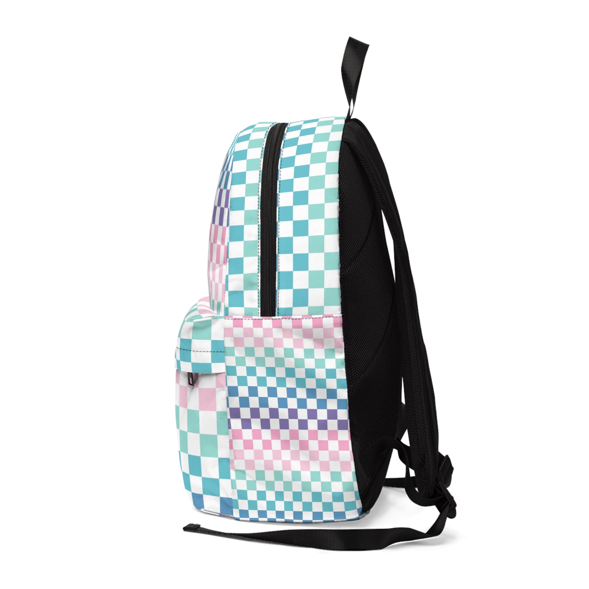 Vaporwave Rainbow  Checkerboard Multi-Color Unisex Classic Backpack, Artsulli - Art is Long, Life is Short, Bags, , , , , , , 