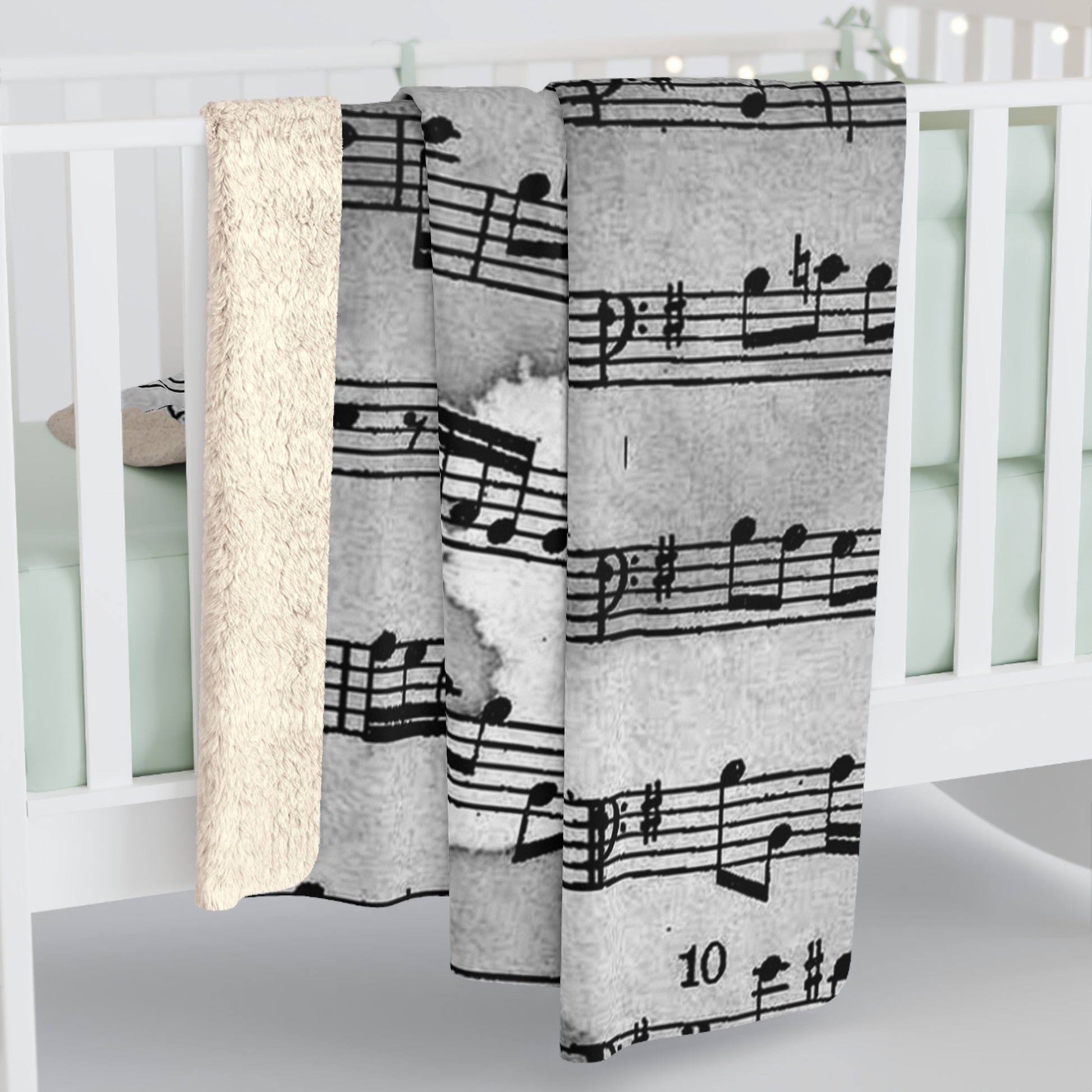Drip Spill Type Beat Sheet Music Black Sherpa Fleece Blanket, Artsulli - Art is Long, Life is Short, Home Decor, , , , , , , 