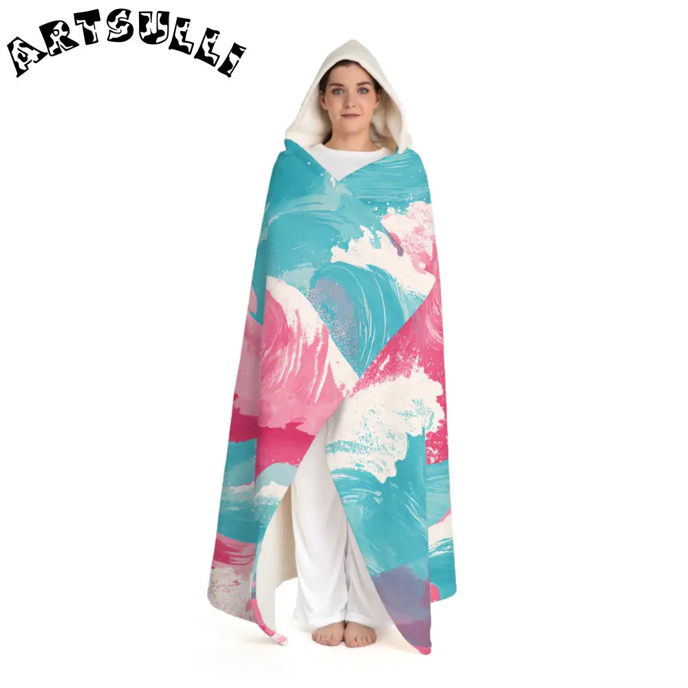 JAKKOUTTHEBXX The Great Pastelwave II Pink and Blue Hooded Sherpa