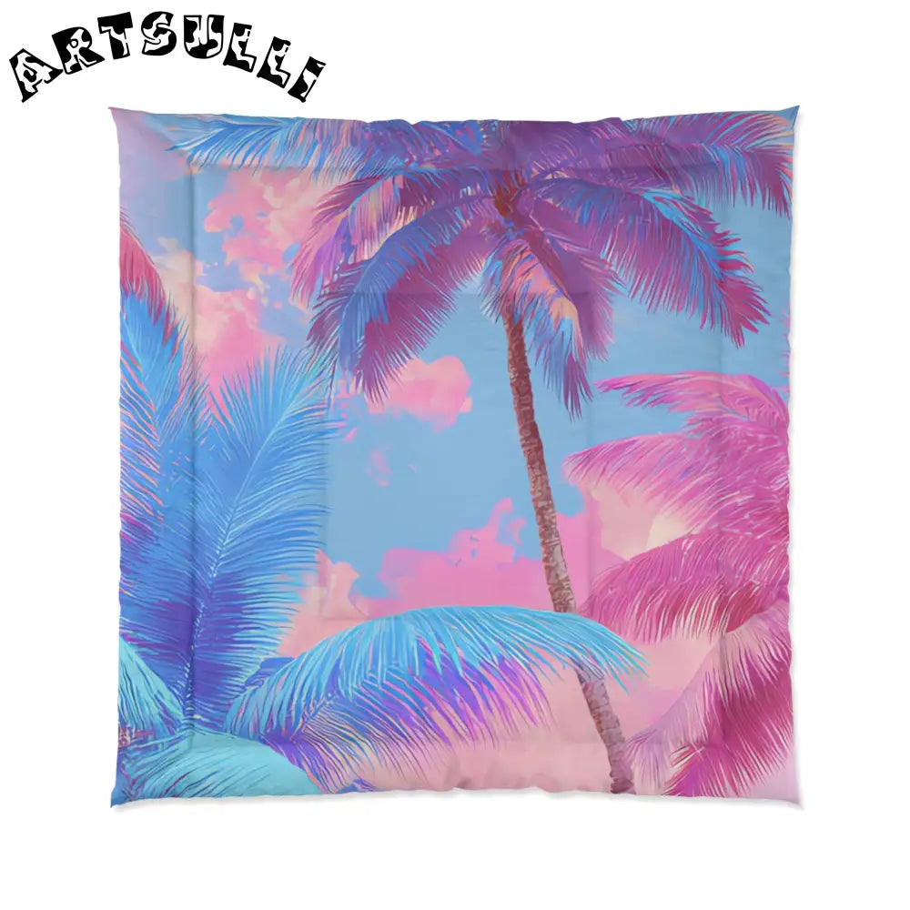 JAKKOUTTHEBXX Ethereal Pastel Palms Comforter JAKKOUTTHEBXX Artsulli