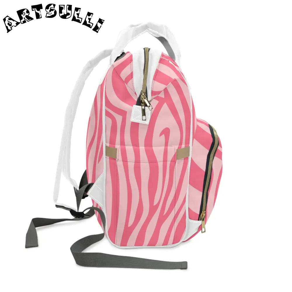 JAKKOUTTHEBXX Pink Zebra Multi-Purpose Diaper Backpack 2025