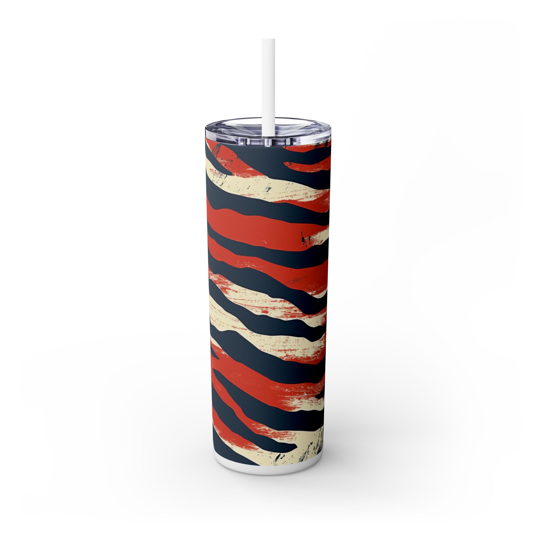 Capricious Tiger Wave Skinny Tumbler with Straw, 20oz, Artsulli - Art is Long, Life is Short, Mug, , , , , , , 