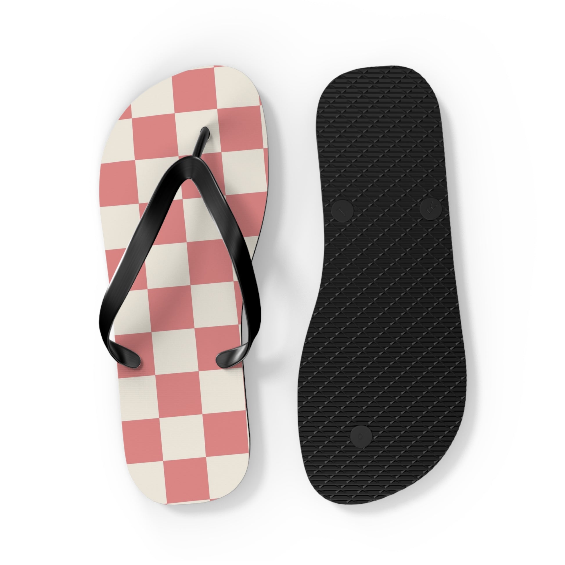 Retro Checkered Grassland Sprites Flip Flops, Artsulli - Art is Long, Life is Short, Shoes, , , , , , , 