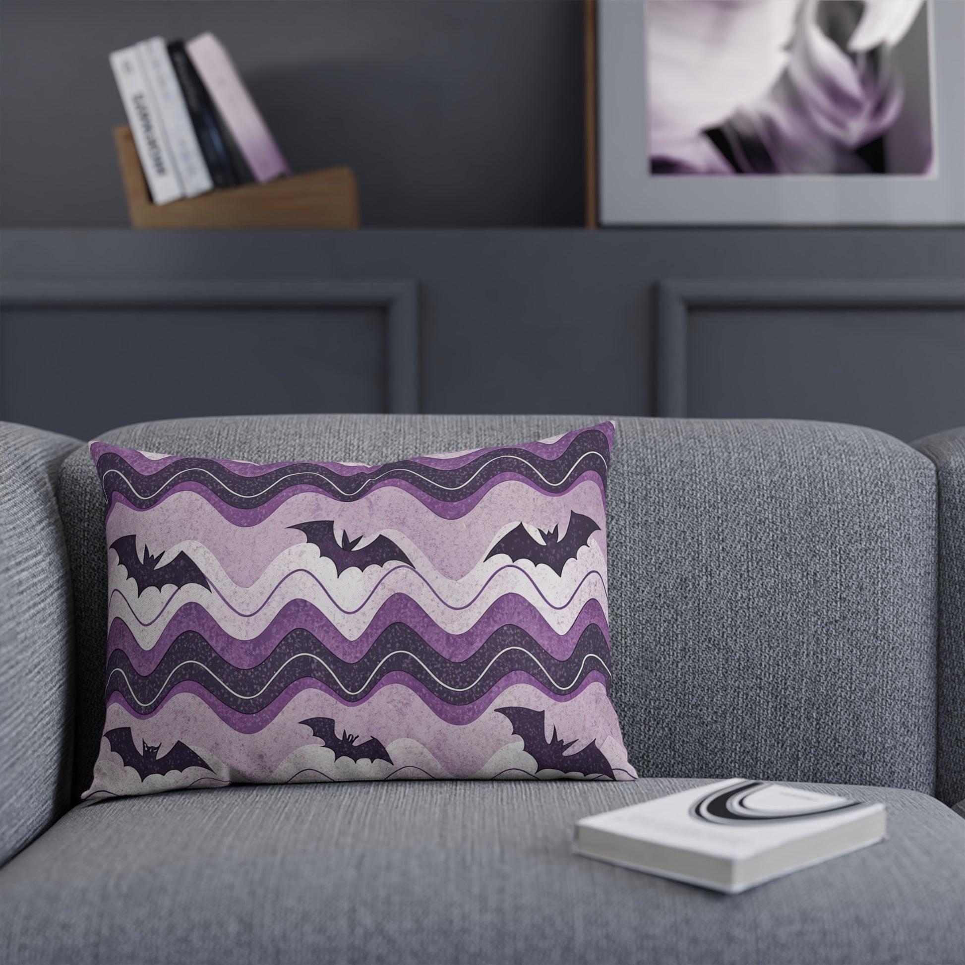 Bat Wave Cushion, Artsulli - Art is Long, Life is Short, Home Decor, , , , , , , 