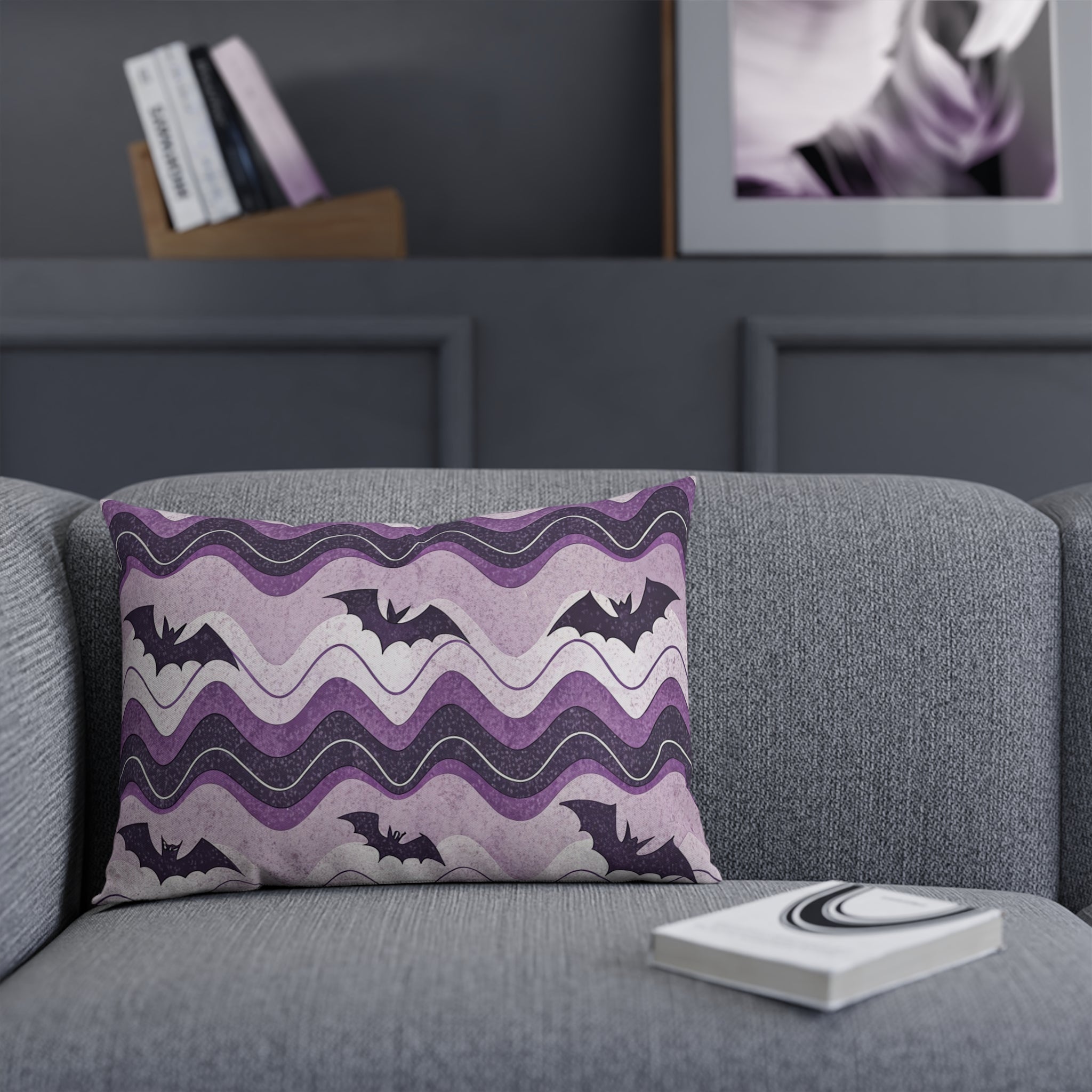 Bat Wave Cushion, Artsulli - Art is Long, Life is Short, Home Decor, , , , , , , 