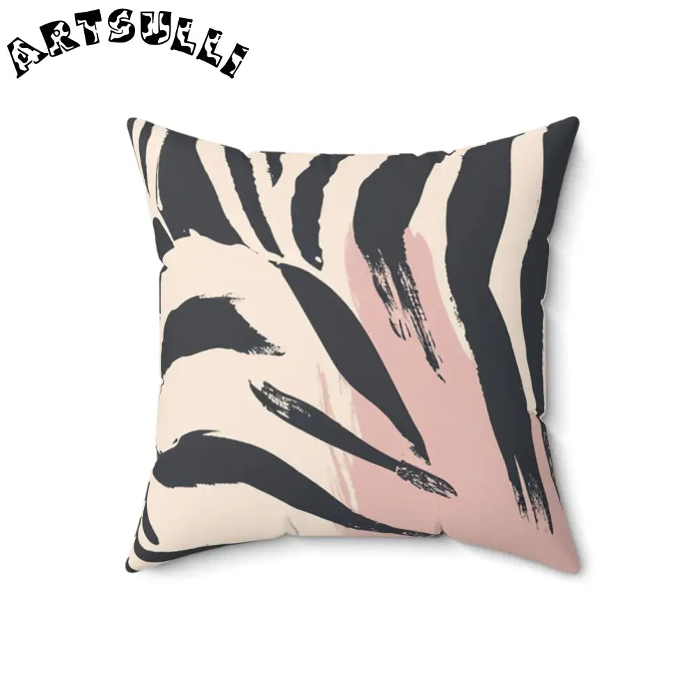 JAKKOUTTHEBXX Tiger Stripe Square Throw Pillow Orange Black Cream