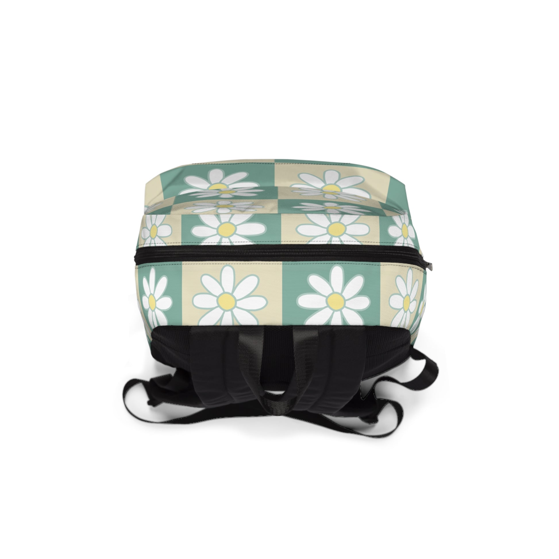 Retro Daisy Grid Unisex Classic Backpack, Artsulli - Art is Long, Life is Short, Bags, , , , , , , 