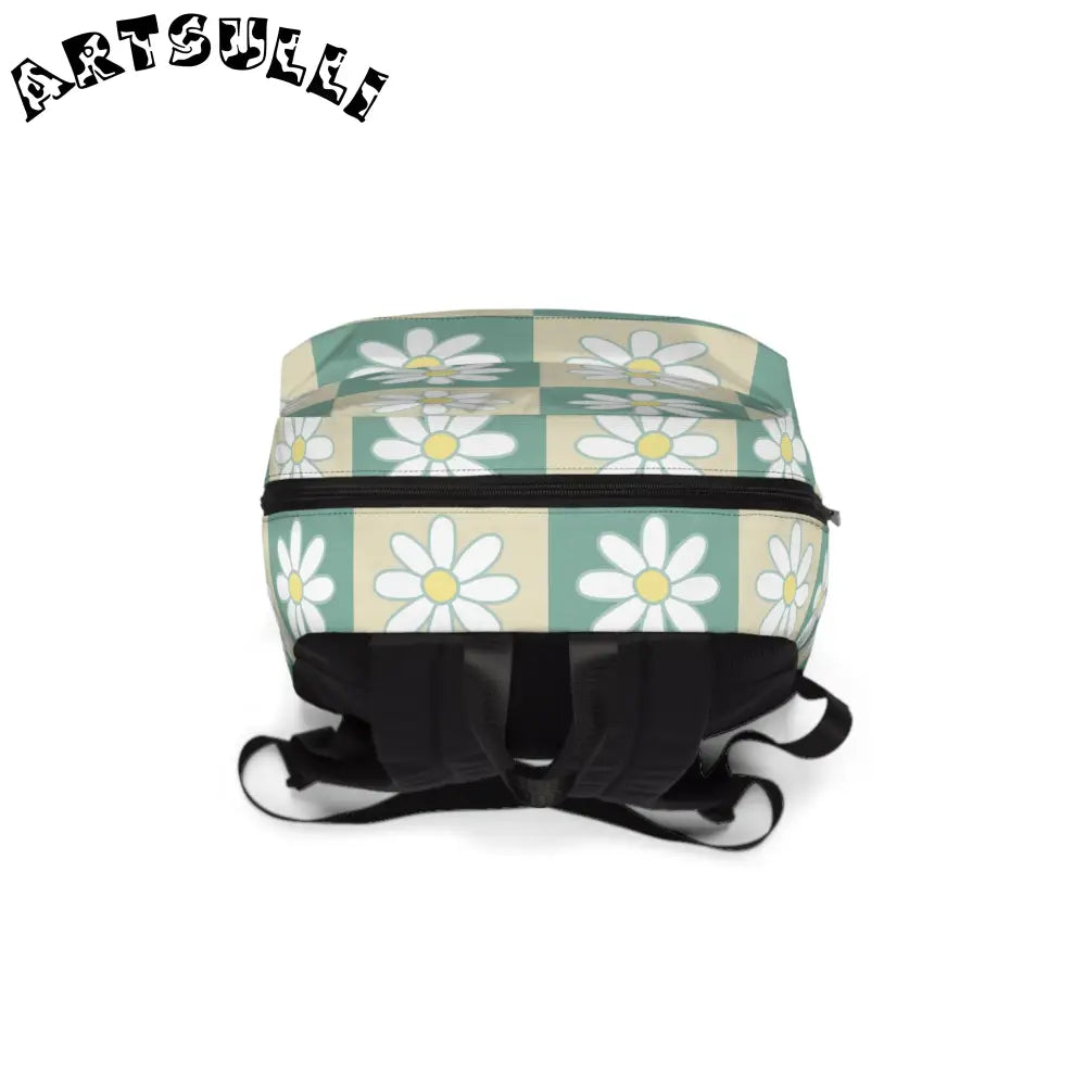JAKKOUTTHEBXX Retro Daisy Grid Unisex Classic Backpack JAKKOUTTHEBXX
