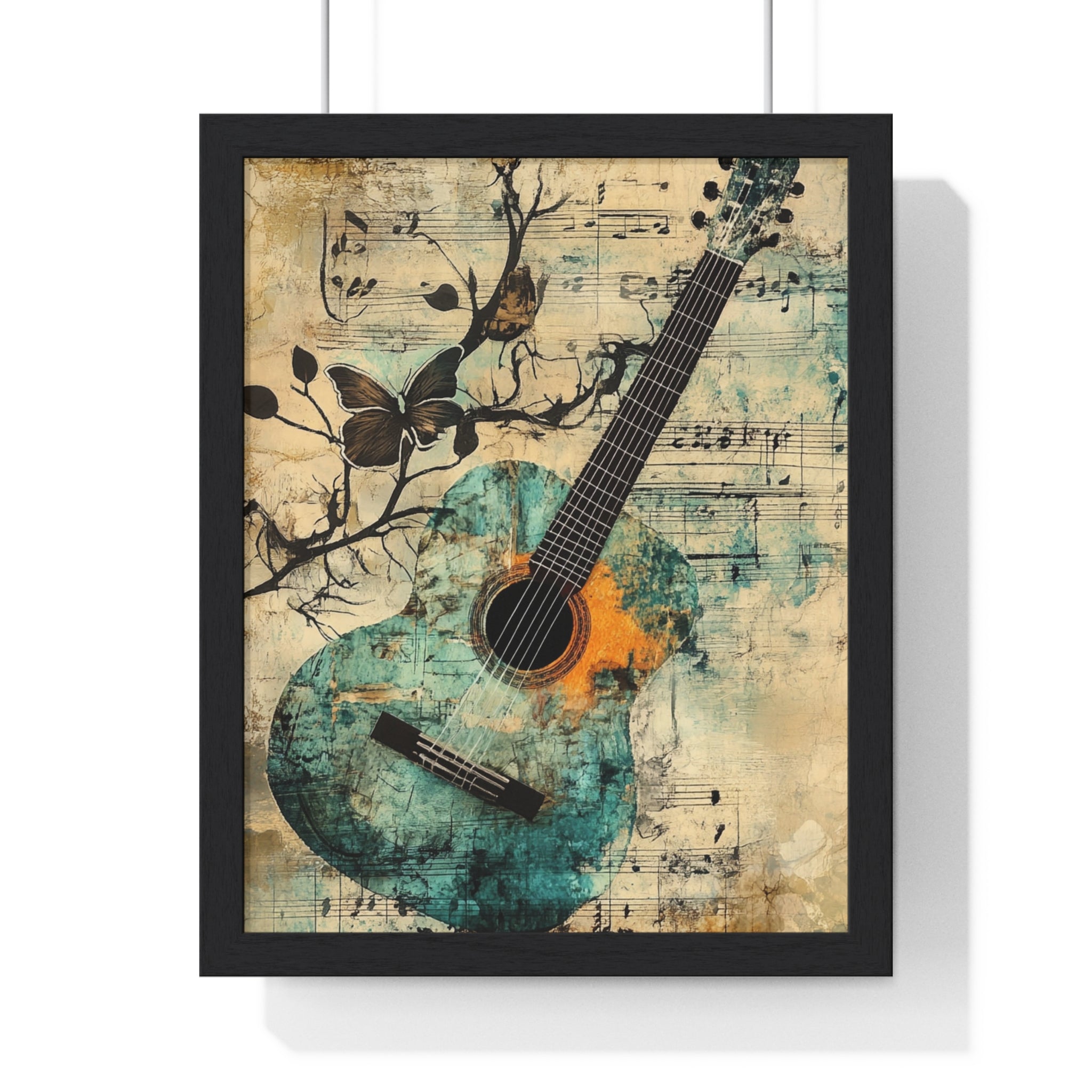Guitar Type Beat Art Vertical Framed Poster, Artsulli - Art is Long, Life is Short, Poster, Size, 11″ x 14″, Color, Black, , , 51226613423834140740