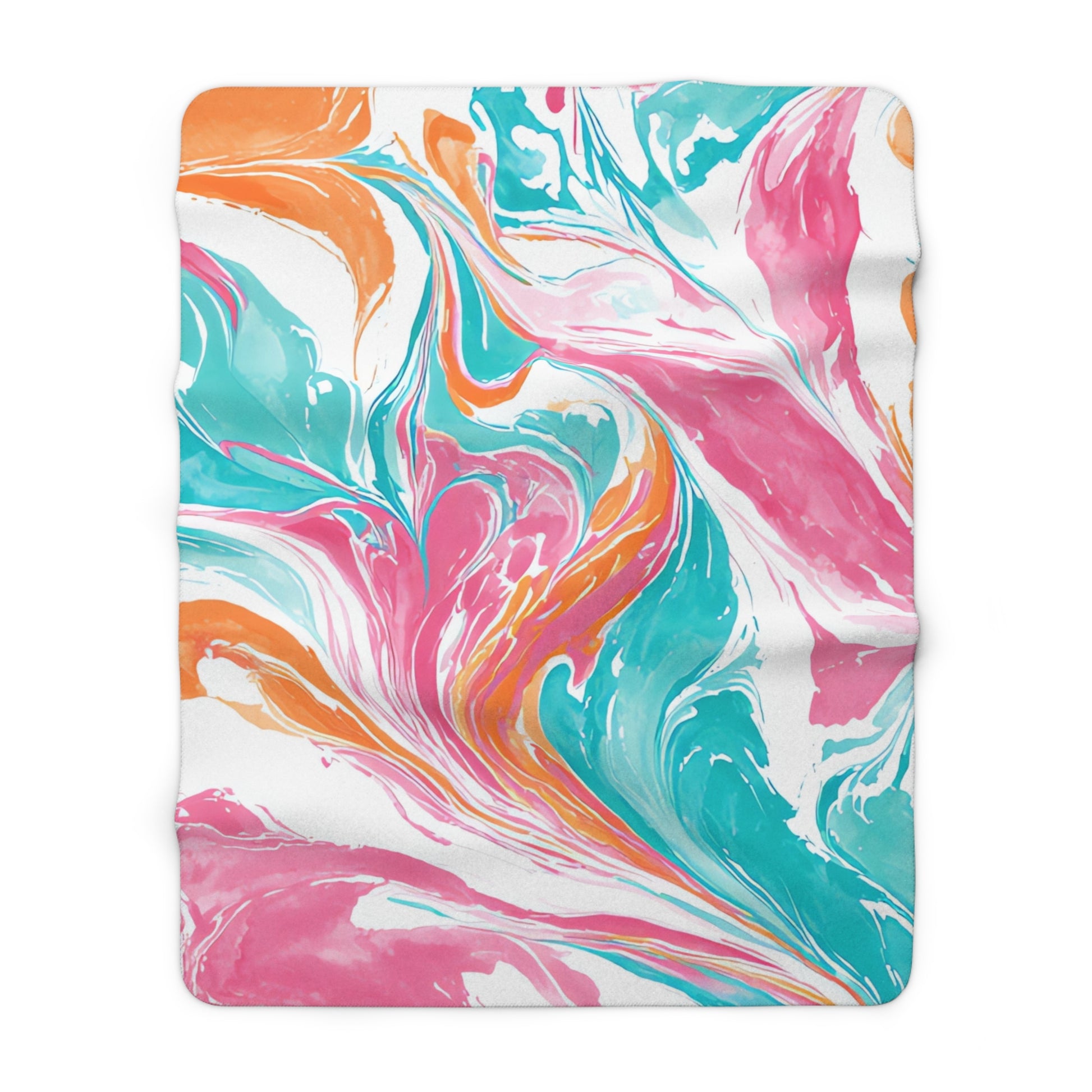 Liquid Pastel Spill Multi-Color Sherpa Fleece Blanket, Artsulli - Art is Long, Life is Short, Home Decor, Size, 60" × 80", , , , , 12038887007974786337
