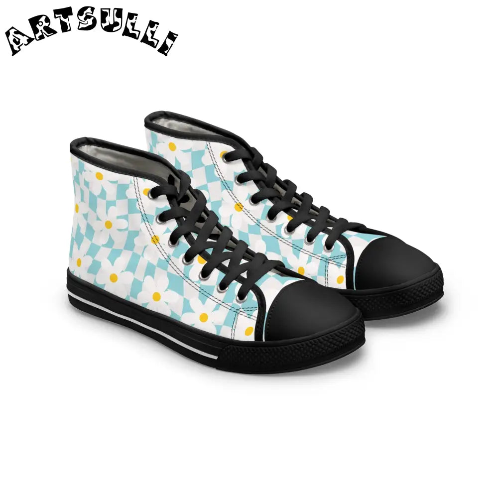 JAKKOUTTHEBXX Trippy Check Garden Women’s High Top Sneakers