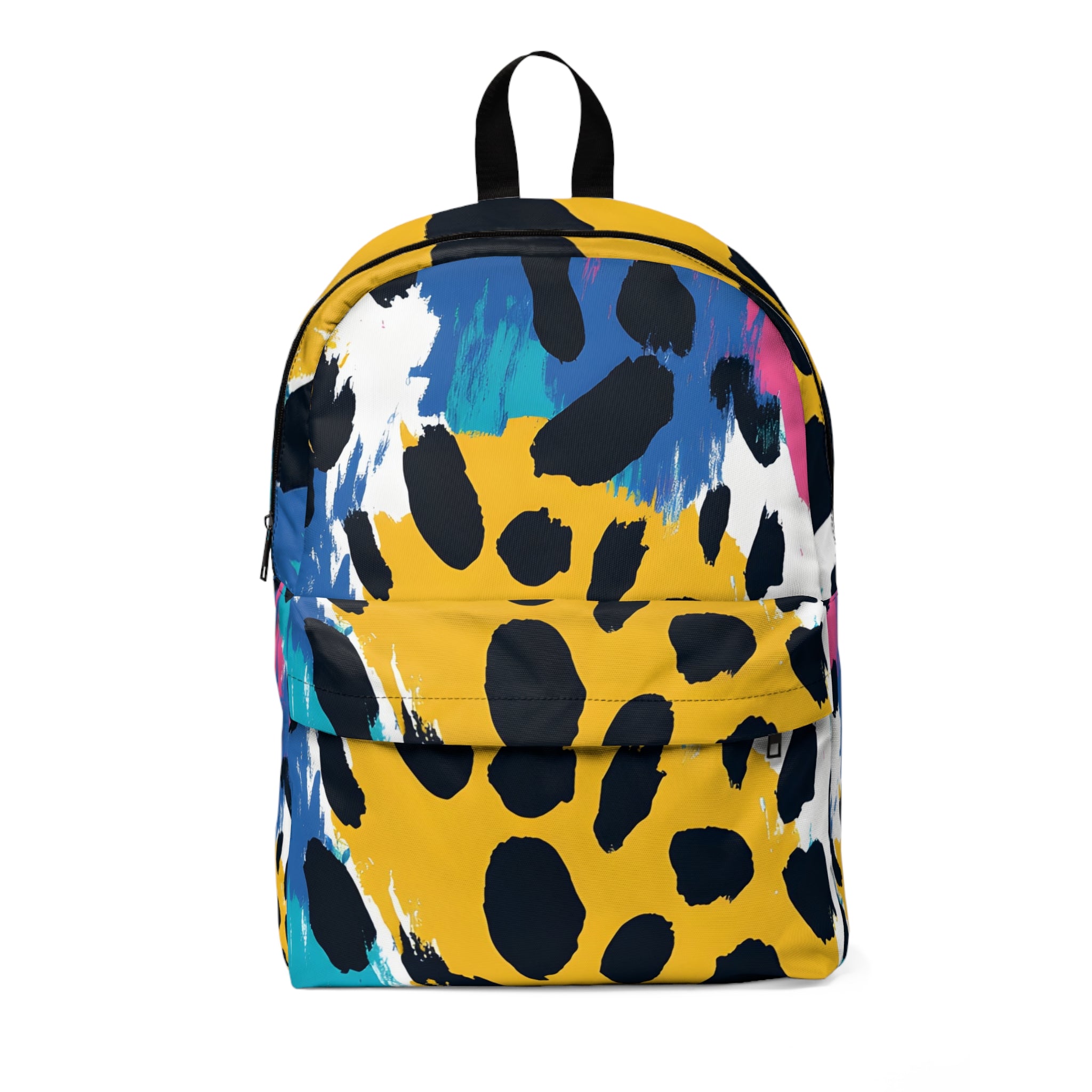 Leopard Print x Paint Brush Strokes Multi-Color Unisex Classic Backpack, Artsulli - Art is Long, Life is Short, Bags, Size, One size, , , , , 39879733689663272818