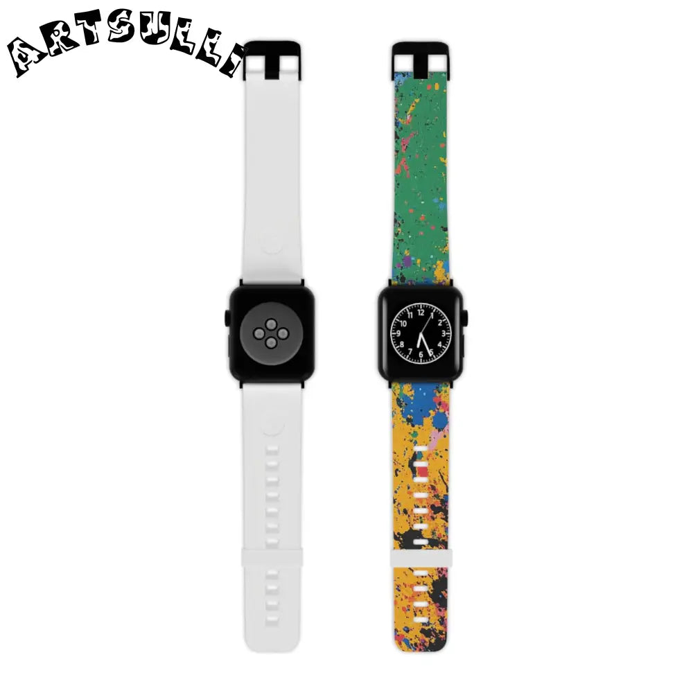 JAKKOUTTHEBXX The Colors Of Paint Splatter Watch Band for Apple