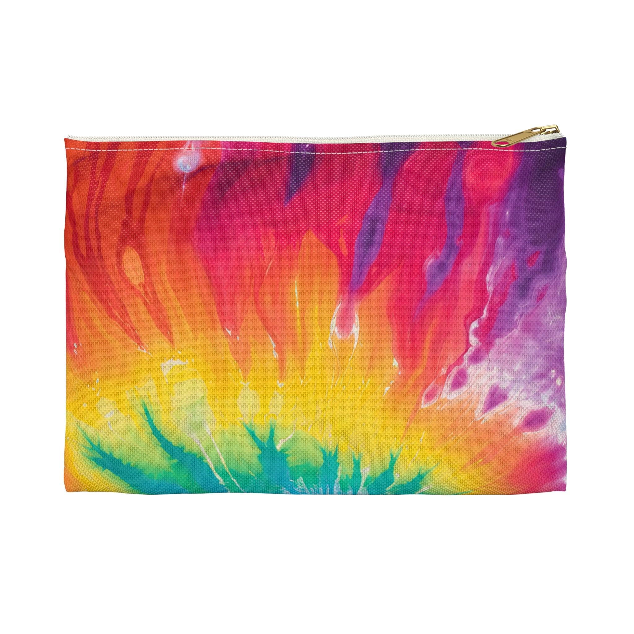 Tie Dye Accessory Pouch, Artsulli - Art is Long, Life is Short, Bags, Size, Small, Color, White zipper, , , 24888565768821796445