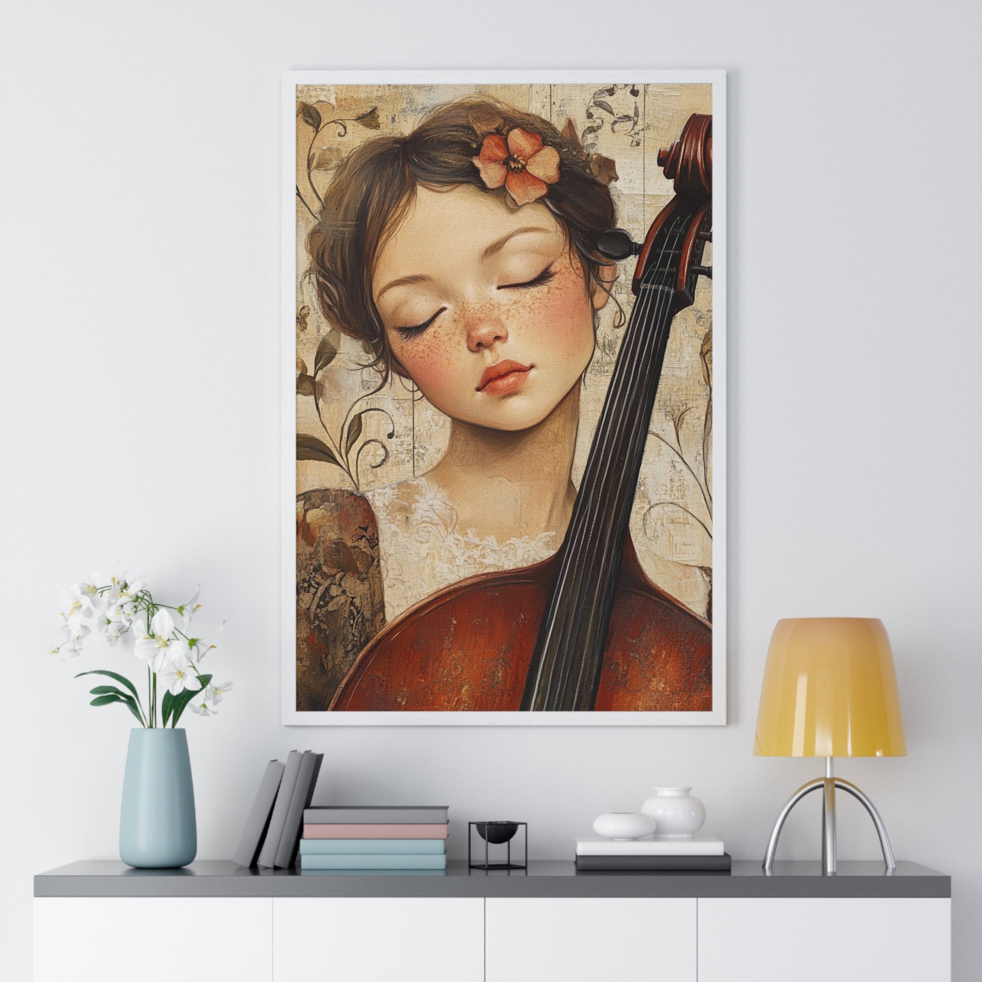 Girl With A Violin II Vertical Framed Poster, Artsulli - Art is Long, Life is Short, Poster, , , , , , , 