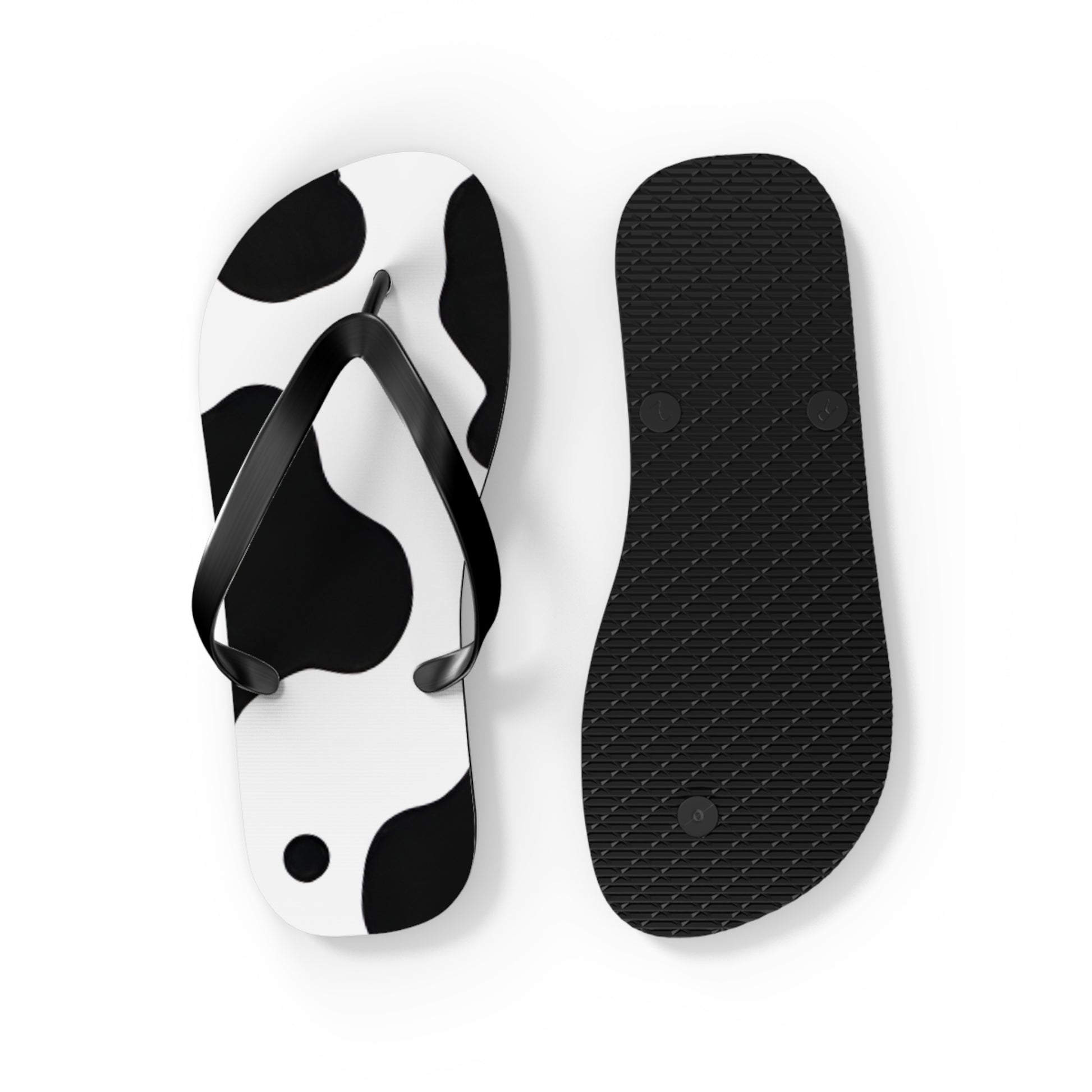 Cow Print Focus Flip Flops, Artsulli - Art is Long, Life is Short, Shoes, , , , , , , 