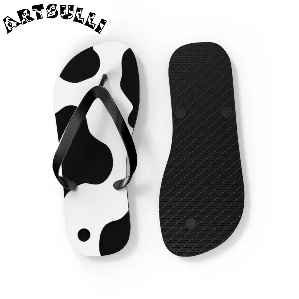 JAKKOUTTHEBXX Cow Print Illustration Printed Flip Flops 2025