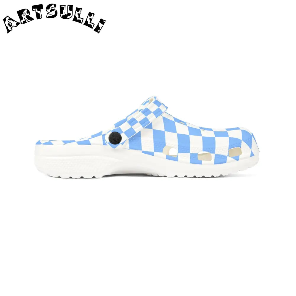 JAKKOUTTHEBXX Checkerboard White and Light Blue EVA Foam Rubber