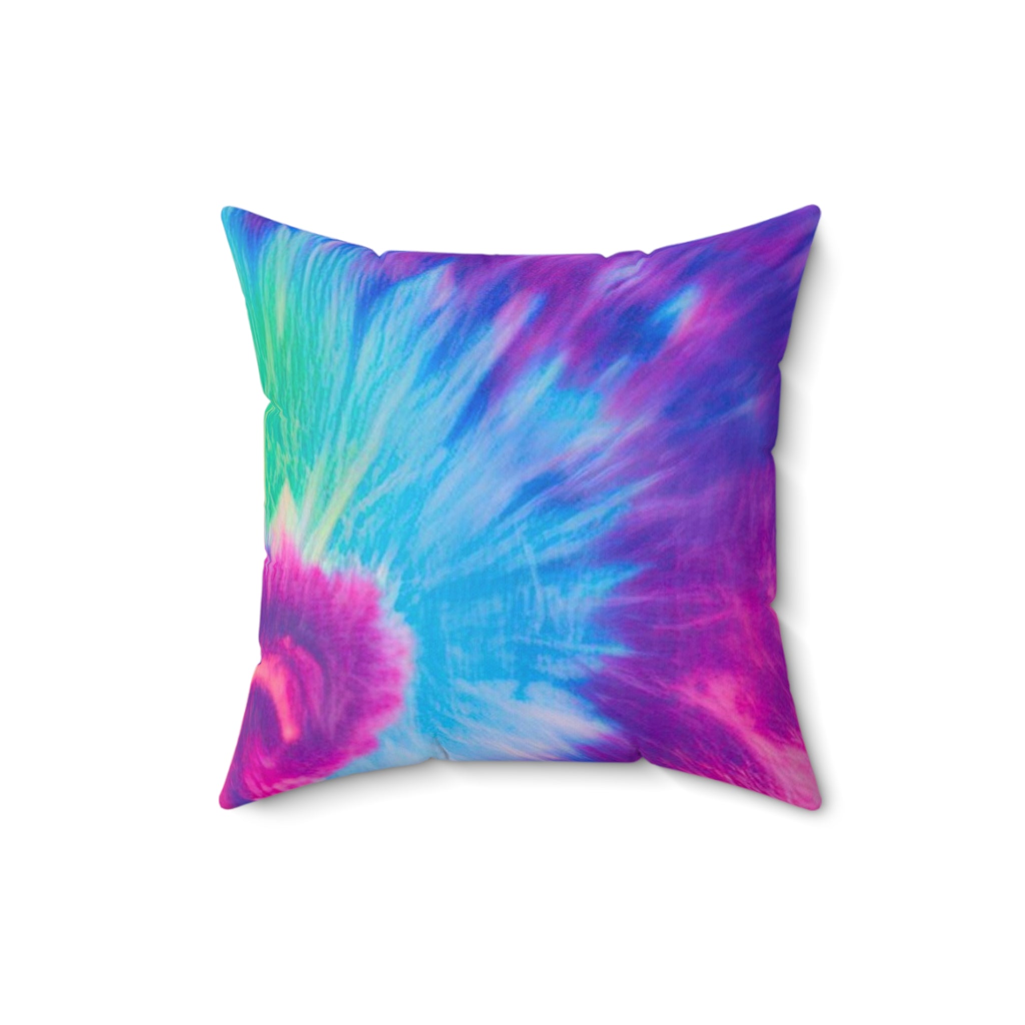 Psychedelic Tie Dye Spun Polyester Square Pillow, Artsulli - Art is Long, Life is Short, Home Decor, , , , , , , 