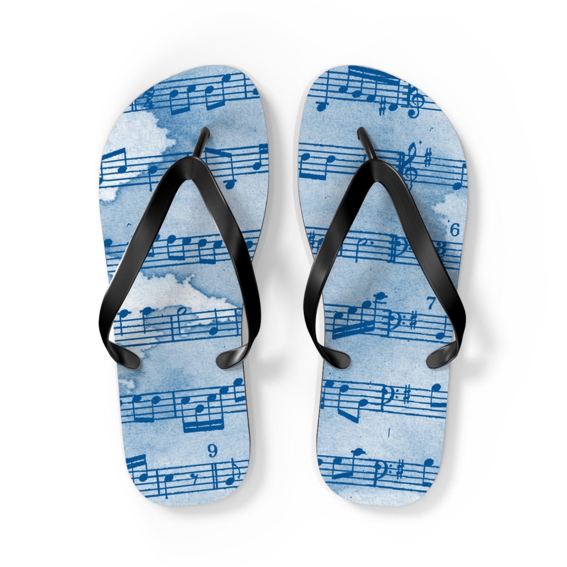 Drip Spill Type Beat Sheet Music Blue Flip Flops, Artsulli - Art is Long, Life is Short, Shoes, Size, L, Color, Black sole, , , 95433214948084500538