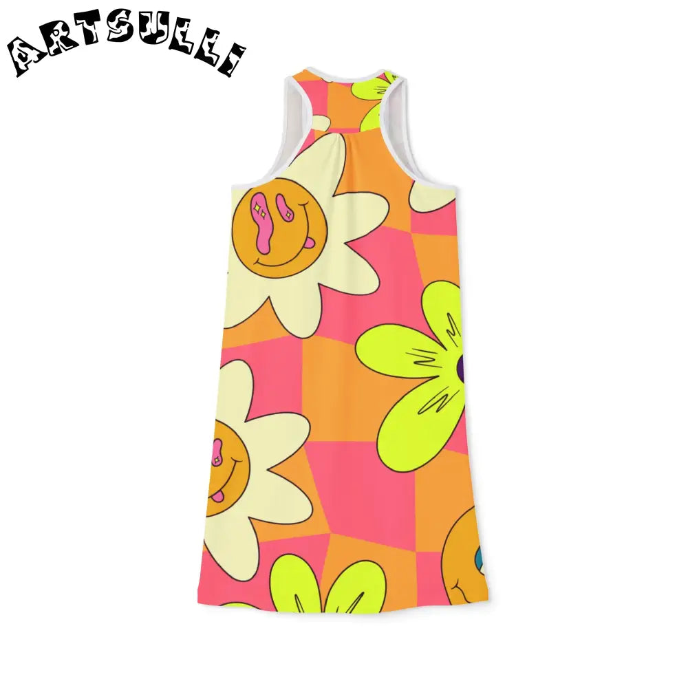 JAKKOUTTHEBXX Trippy Sour Face Rave Women’s Racerback Dress (AOP)