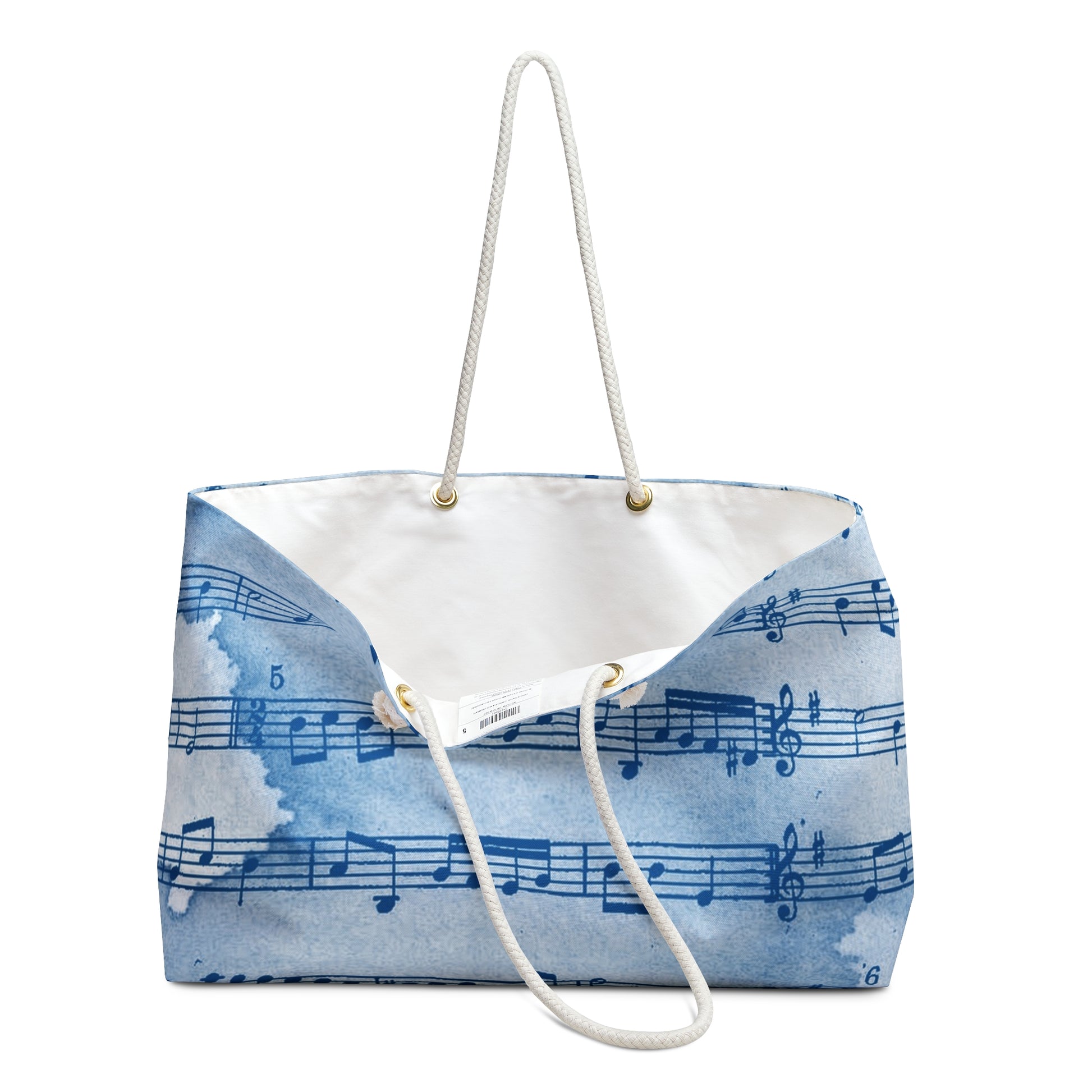 Drip Spill Type Beat Sheet Music Blue Weekender Bag, Artsulli - Art is Long, Life is Short, Bags, , , , , , , 
