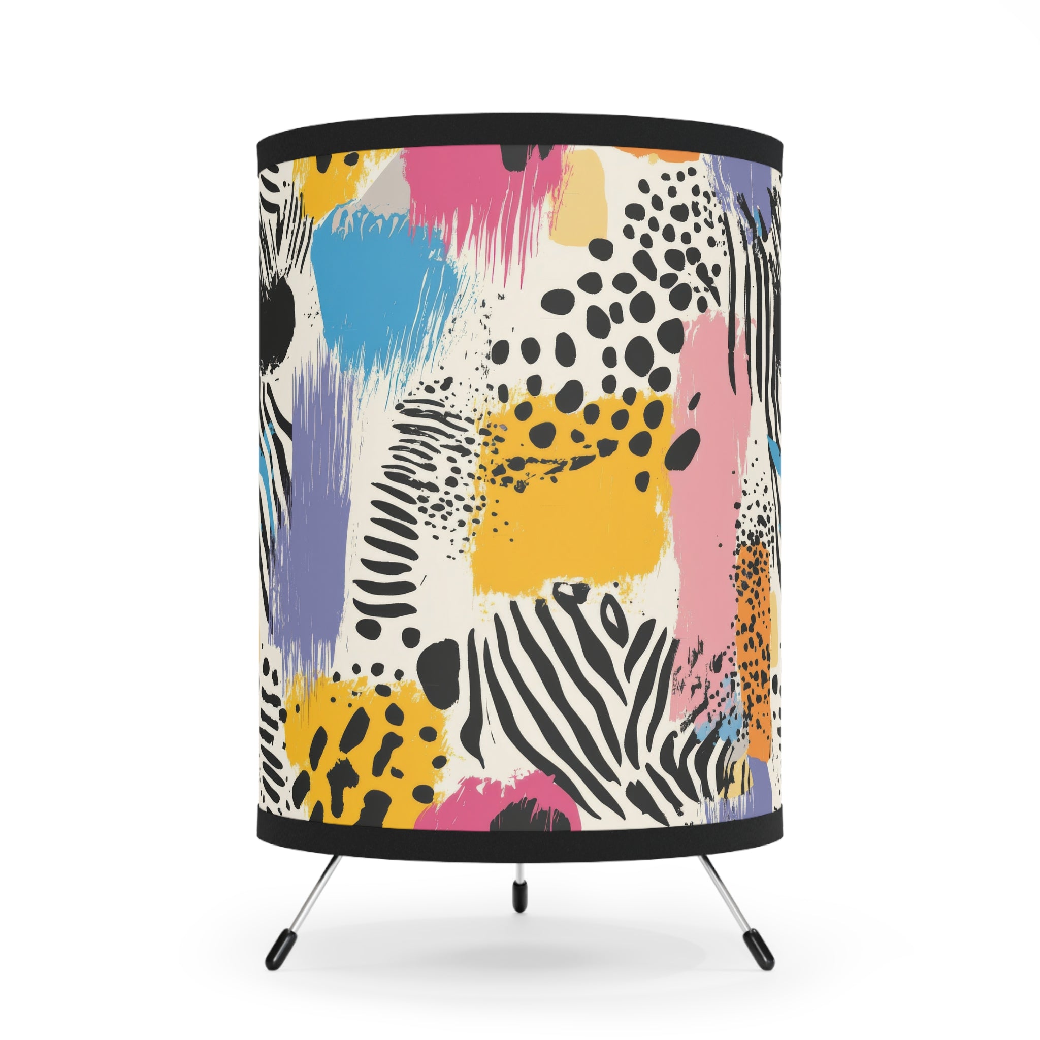 Rae Zebra Rhapsody II Tripod Lamp with High-Res Printed Shade, US\CA plug, Artsulli - Art is Long, Life is Short, Home Decor, Size, One size, Color, Black, , , 98631223248937