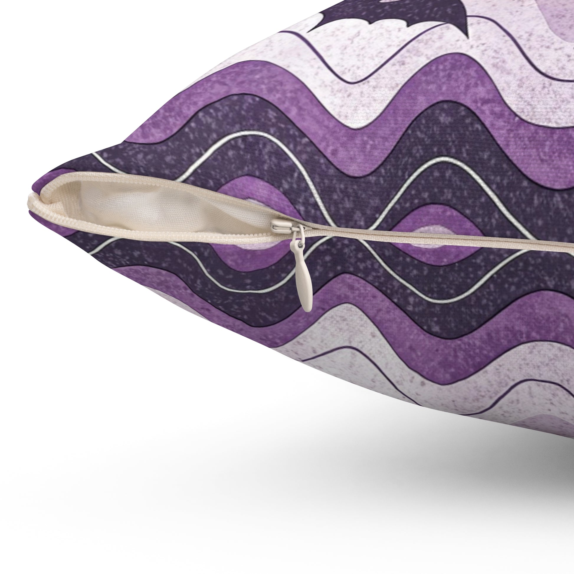 Bat Wave Spun Polyester Square Pillow, Artsulli - Art is Long, Life is Short, Home Decor, , , , , , , 