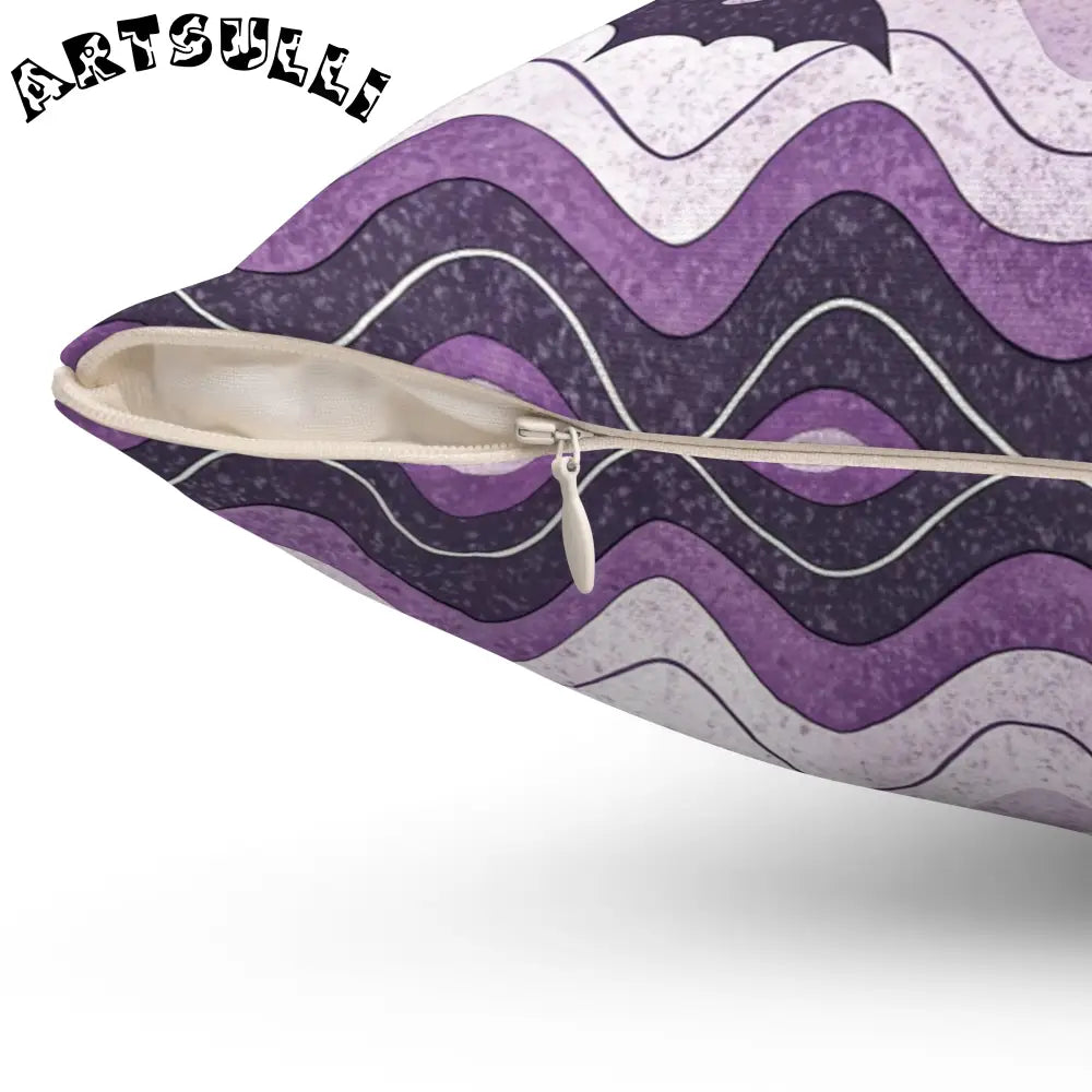 JAKKOUTTHEBXX Bat Wave Spun Polyester Square Pillow JAKKOUTTHEBXX