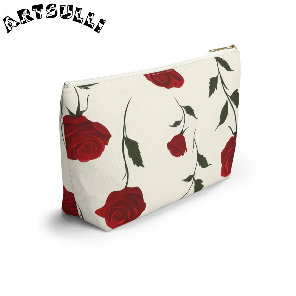 JAKKOUTTHEBXX Red Roses Accessory Pouch w T-bottom JAKKOUTTHEBXX