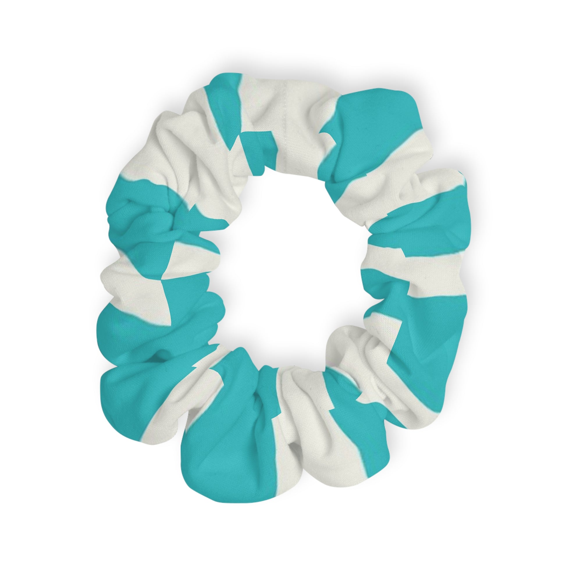 Melting Zebra Stripes Turquoise and White Scrunchie, Artsulli - Art is Long, Life is Short, Accessories, , , , , , , 