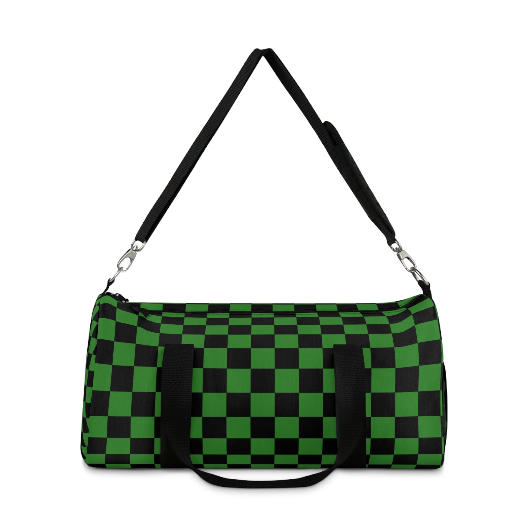 Checkerboard II Green and Black Duffel Bag, Artsulli - Art is Long, Life is Short, Bags, , , , , , , 